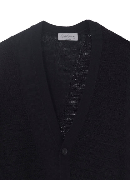 5G1P COMBINATION KNIT COMBINATION V NECK CARDIGAN