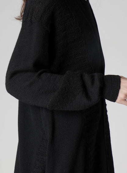 5G1P COMBINATION KNIT COMBINATION V NECK CARDIGAN