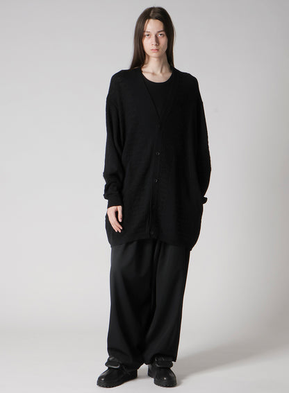 5G1P COMBINATION KNIT COMBINATION V NECK CARDIGAN