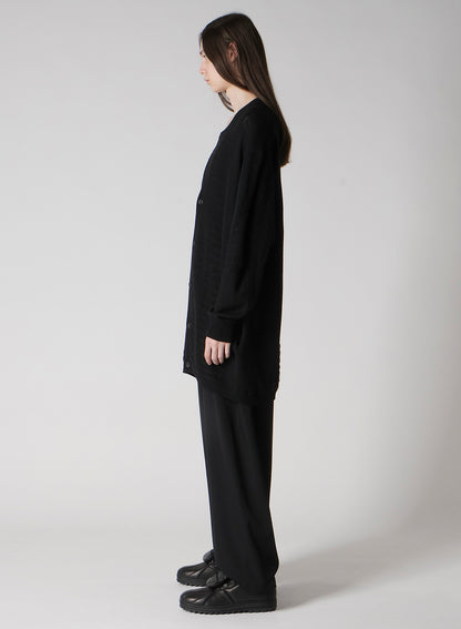 5G1P COMBINATION KNIT COMBINATION V NECK CARDIGAN