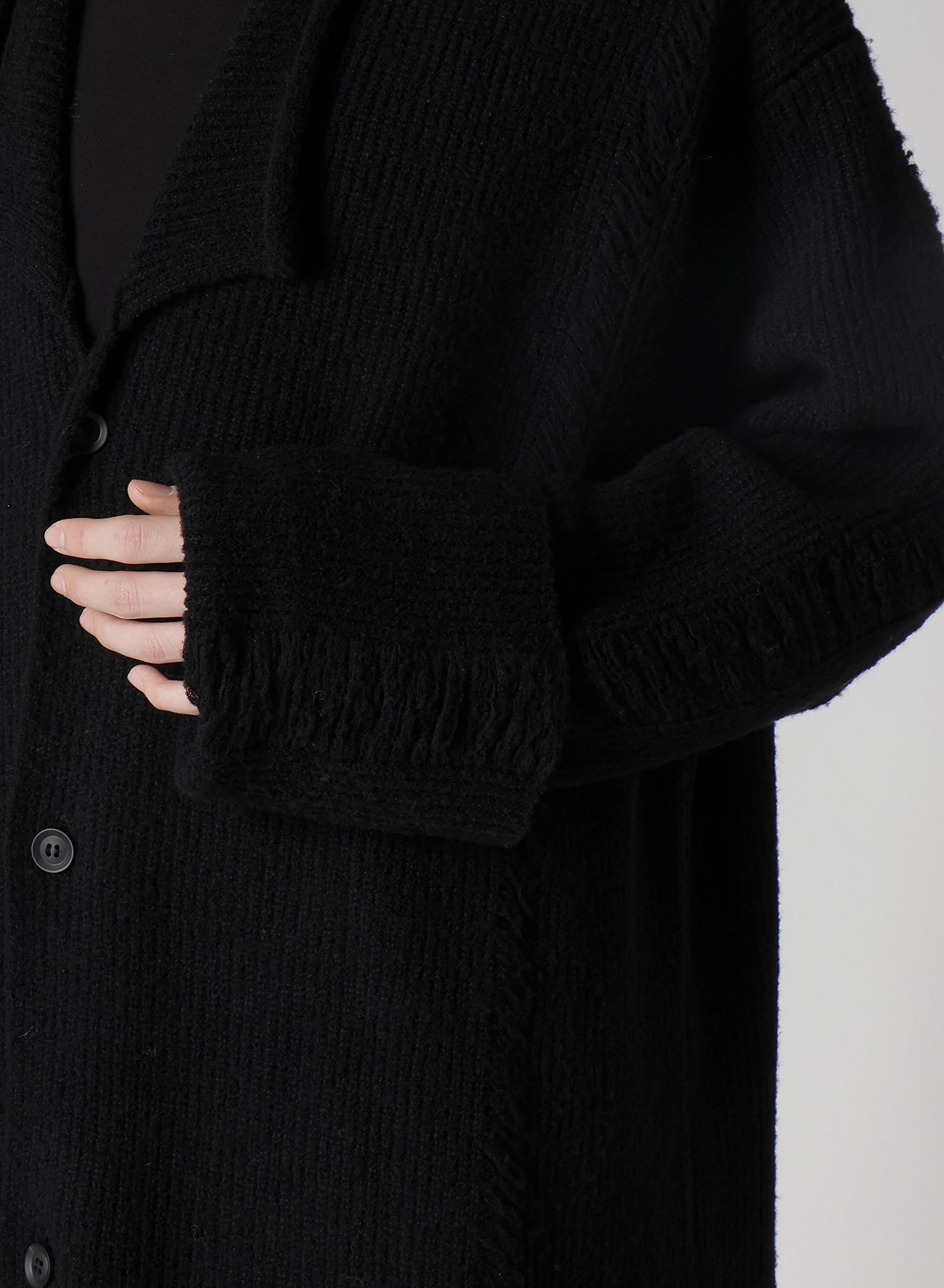 7G3P HALF CARDIGAN CRUSHED LONG CARDIGAN