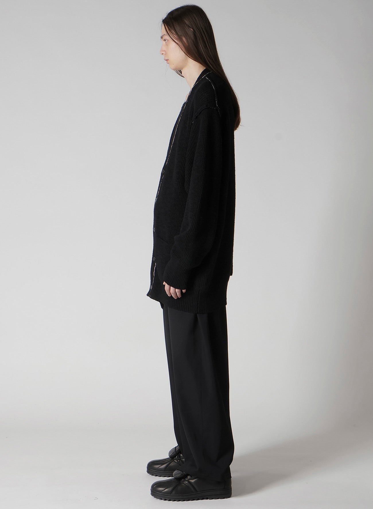 HALF CARDIGAN SLIT DETAIL V NECK CARDIGAN