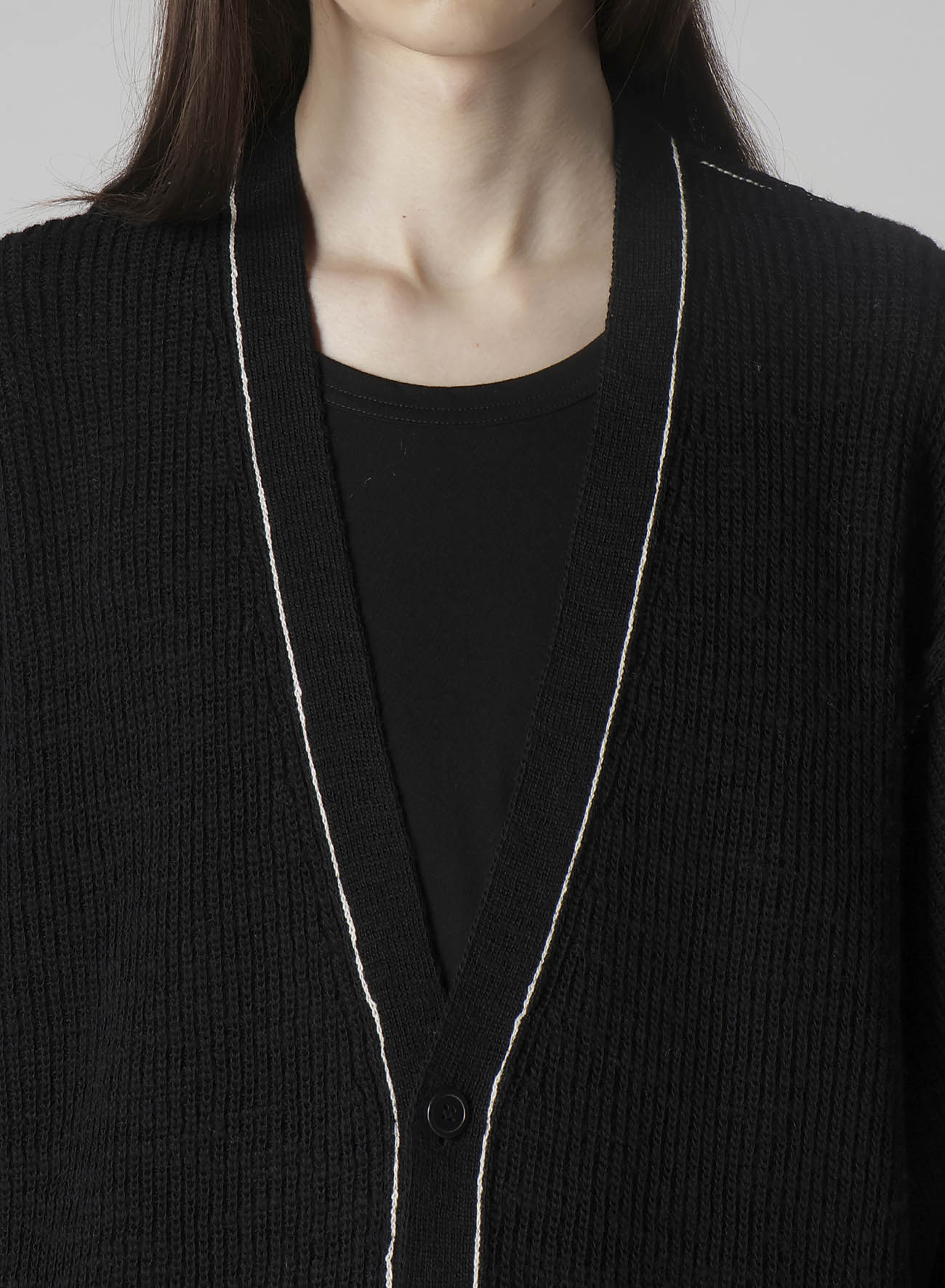 HALF CARDIGAN SLIT DETAIL V NECK CARDIGAN