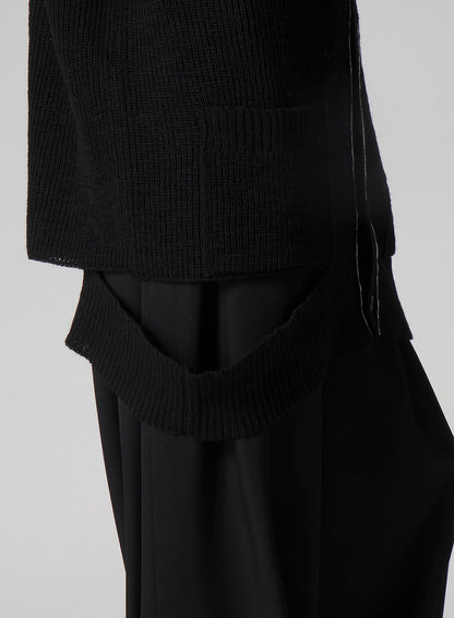 HALF CARDIGAN SLIT DETAIL V NECK CARDIGAN