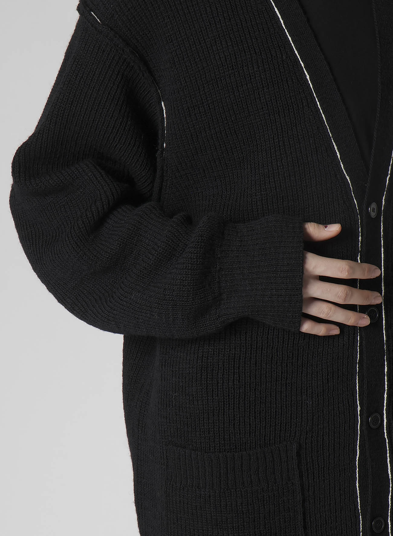 HALF CARDIGAN SLIT DETAIL V NECK CARDIGAN