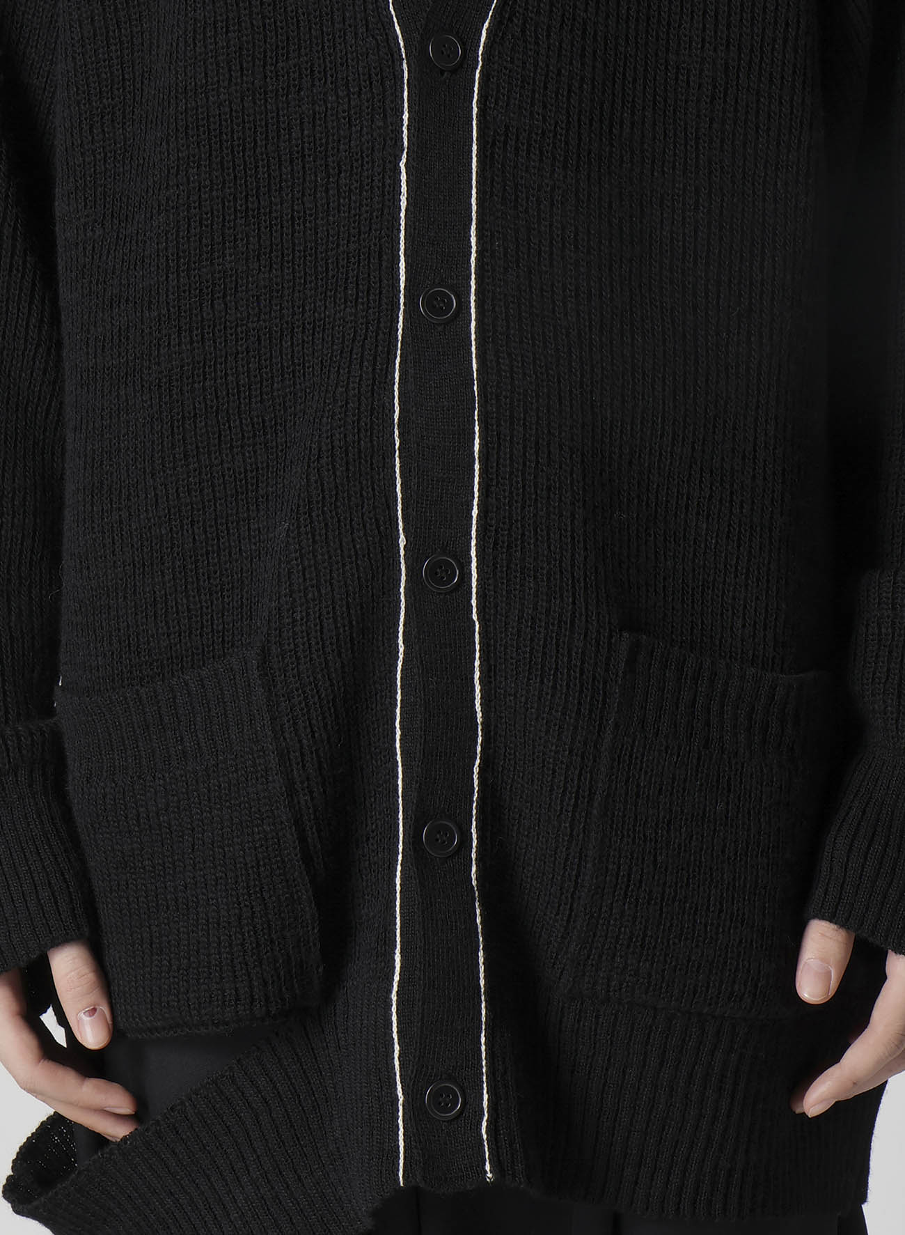 HALF CARDIGAN SLIT DETAIL V NECK CARDIGAN