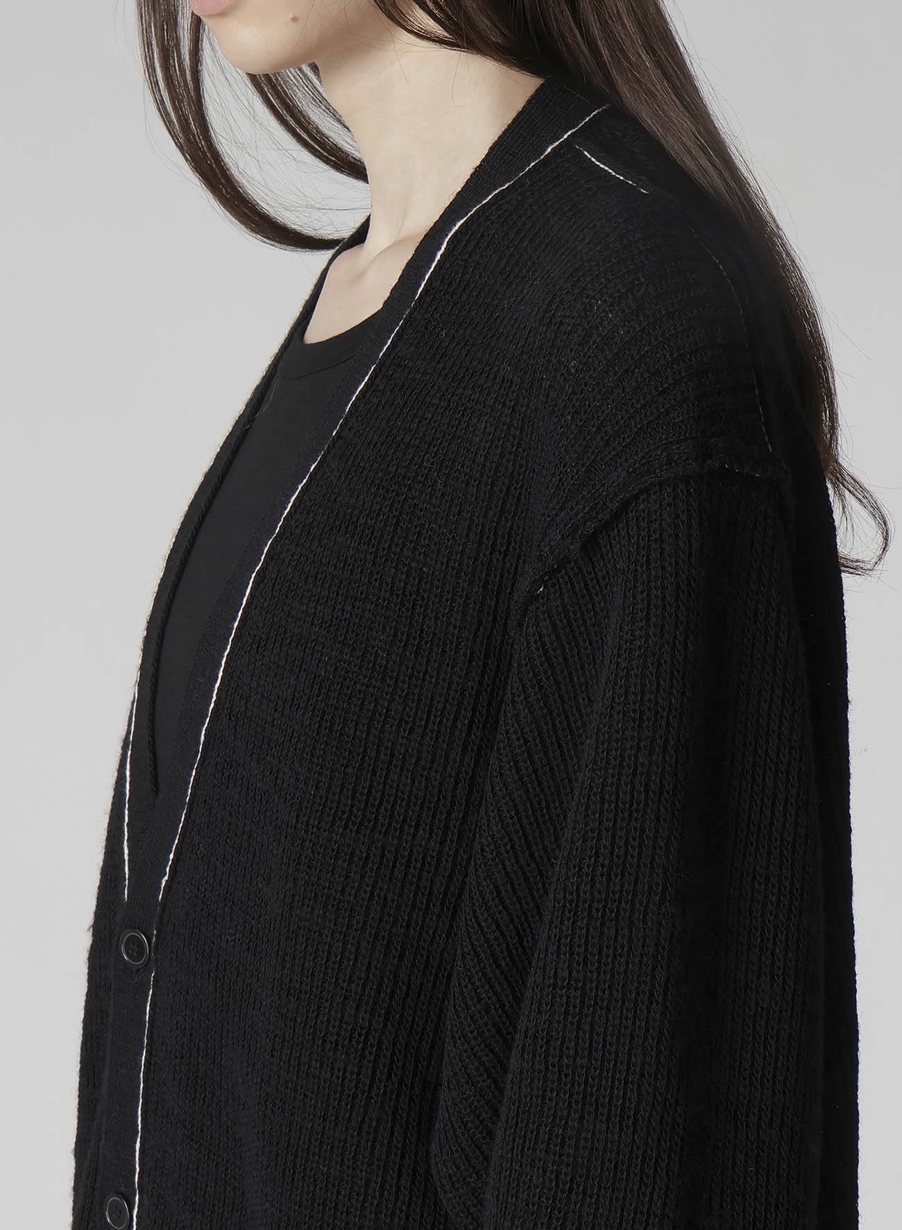 HALF CARDIGAN SLIT DETAIL V NECK CARDIGAN