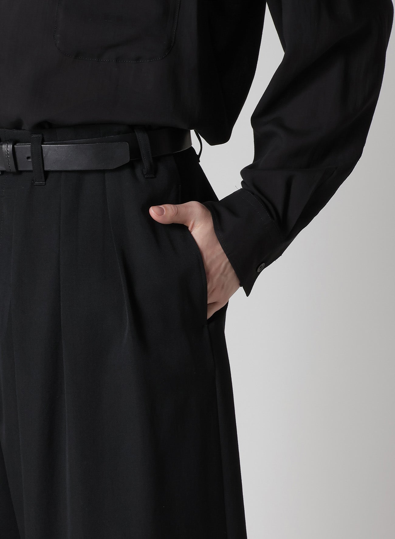 WOOL GABARDINE THIN BALLOON PANTS