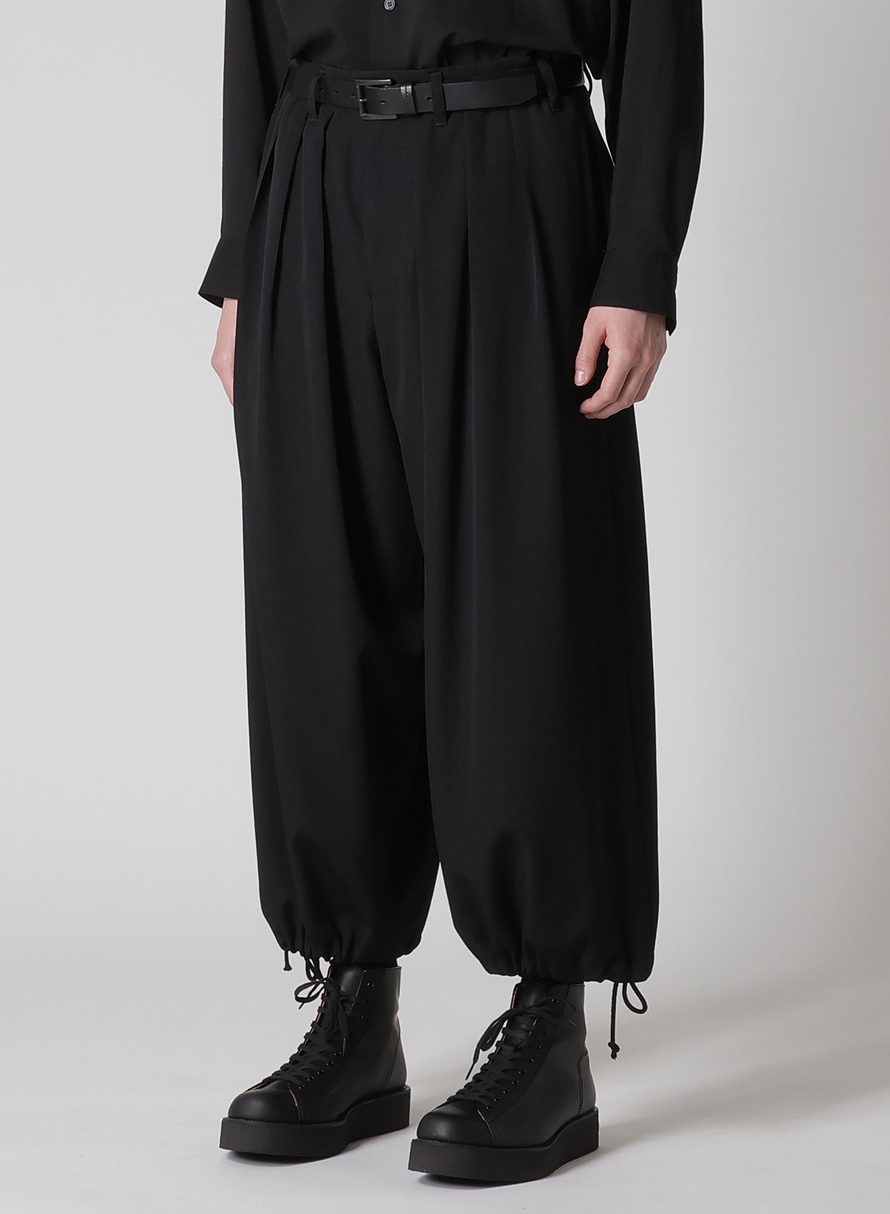 WOOL GABARDINE THIN BALLOON PANTS
