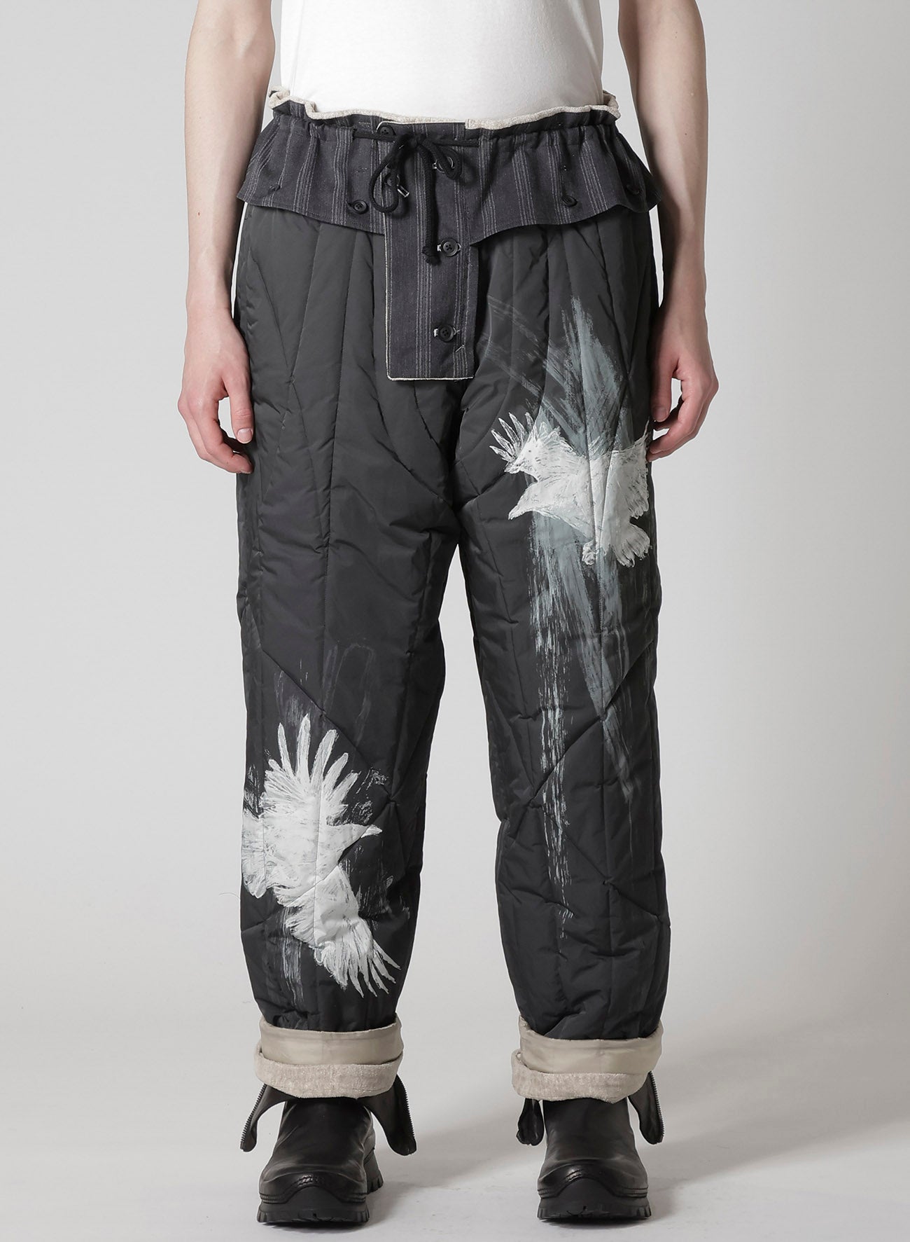RAW LINEN VELVET ONE SIDE POCKET PANTS WITH LINER