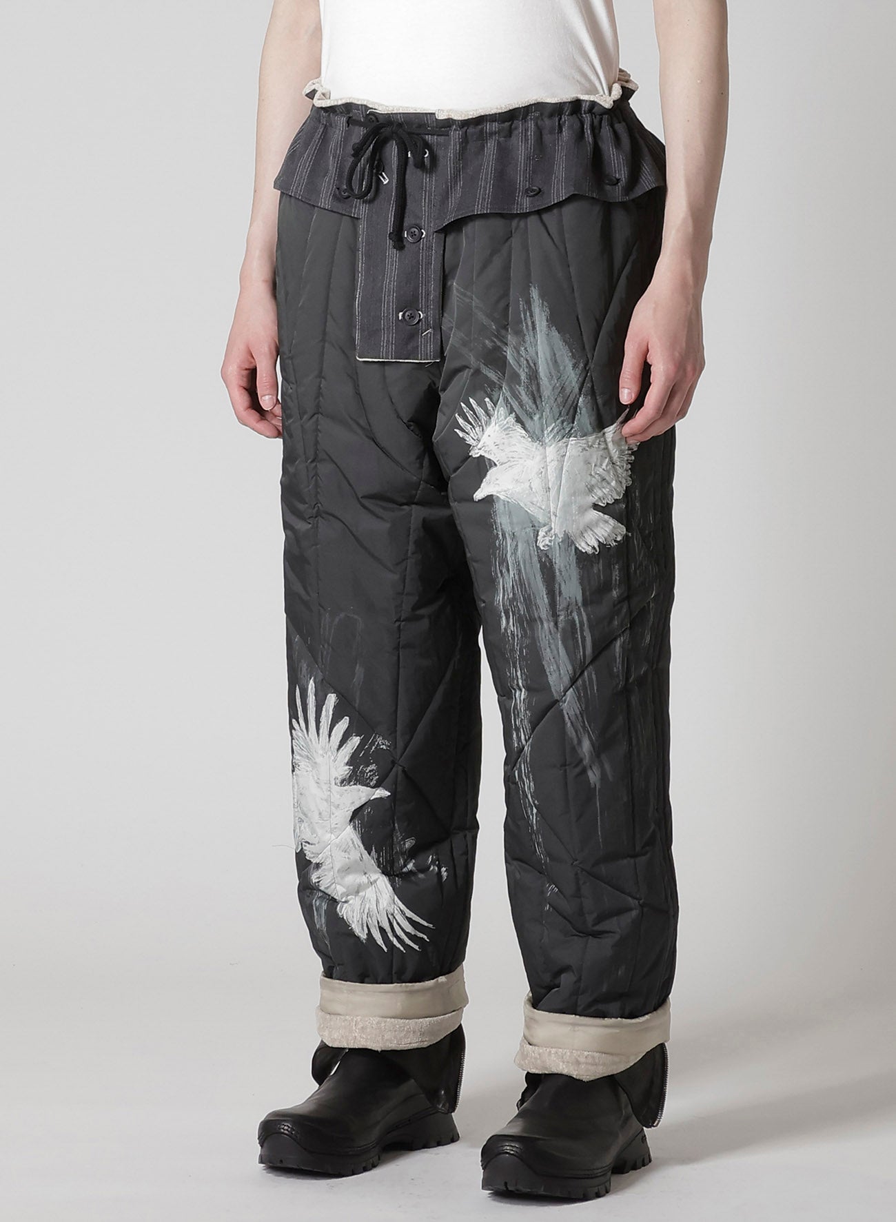 RAW LINEN VELVET ONE SIDE POCKET PANTS WITH LINER
