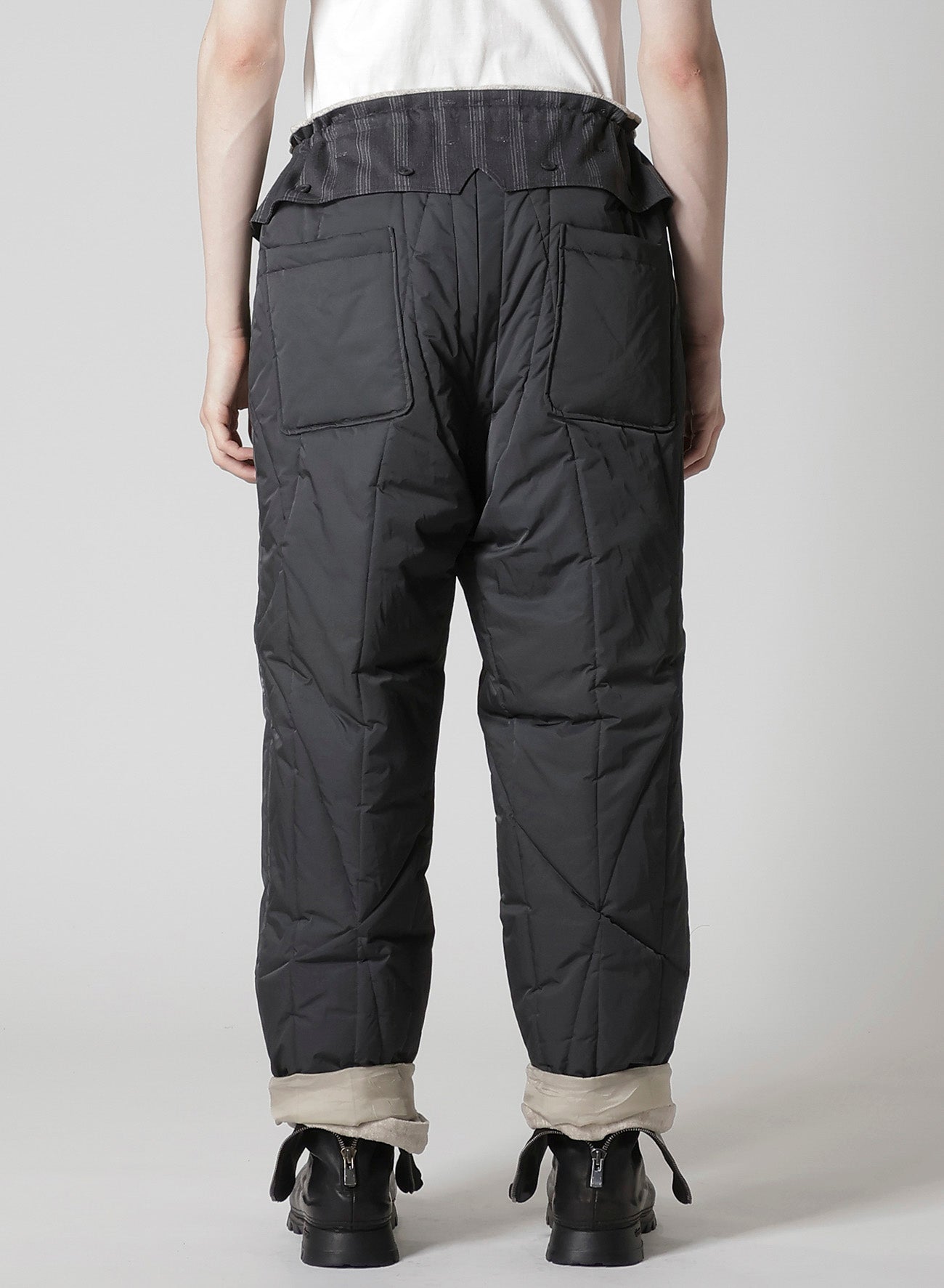 RAW LINEN VELVET ONE SIDE POCKET PANTS WITH LINER