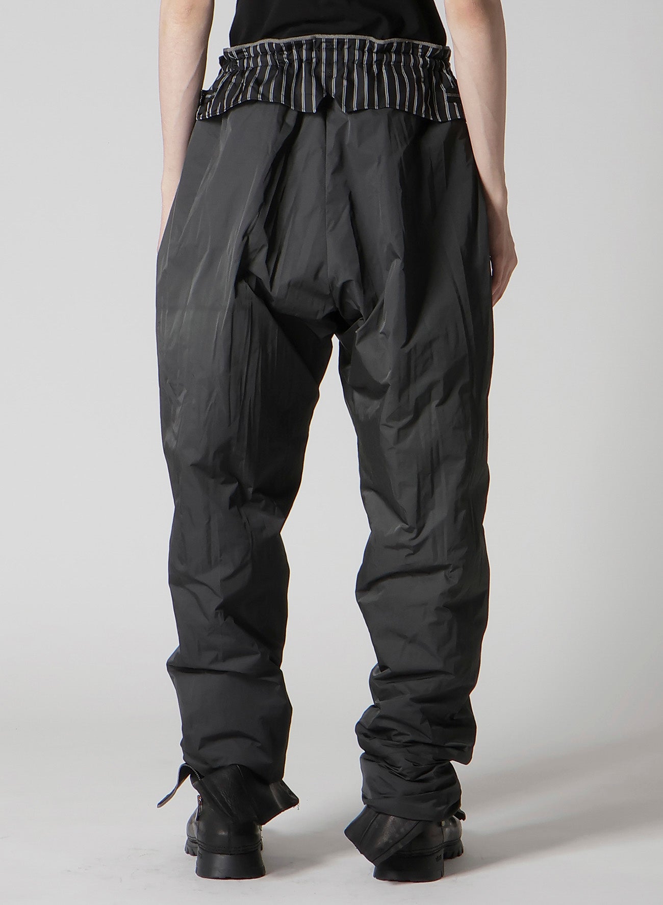 SILK LINEN DIAGONAL FLAP PADDED PANTS