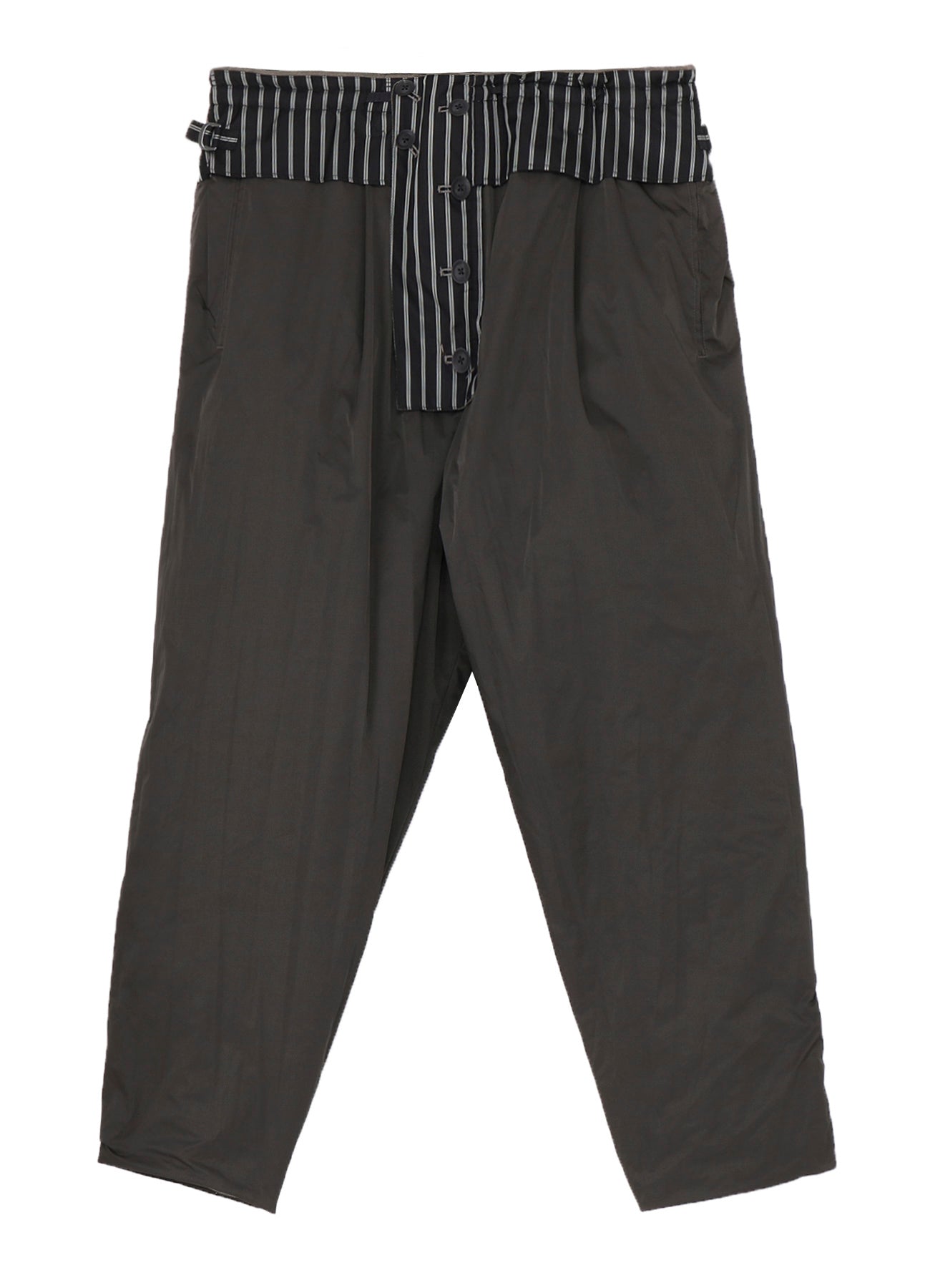 SILK LINEN DIAGONAL FLAP PADDED PANTS