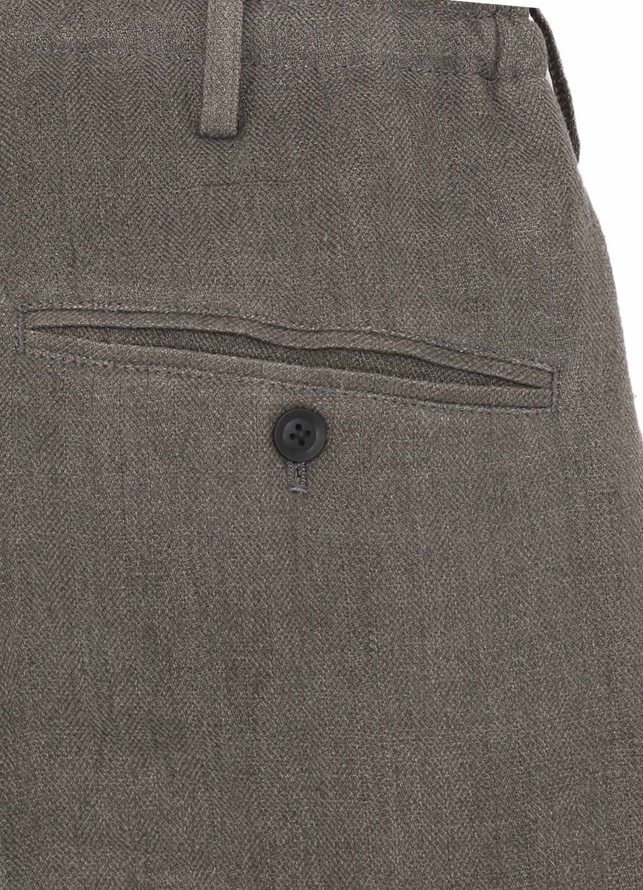 SILK LINEN DIAGONAL FLAP PADDED PANTS