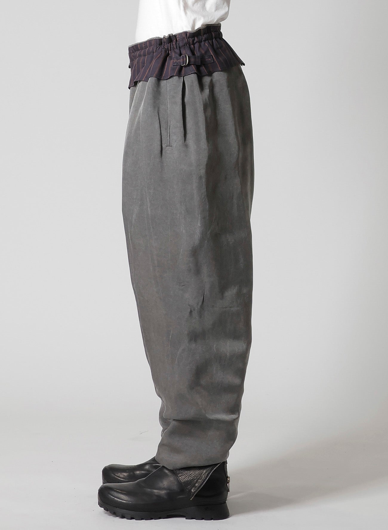 SILK LINEN INKED KNEE TAB PADDED PANTS