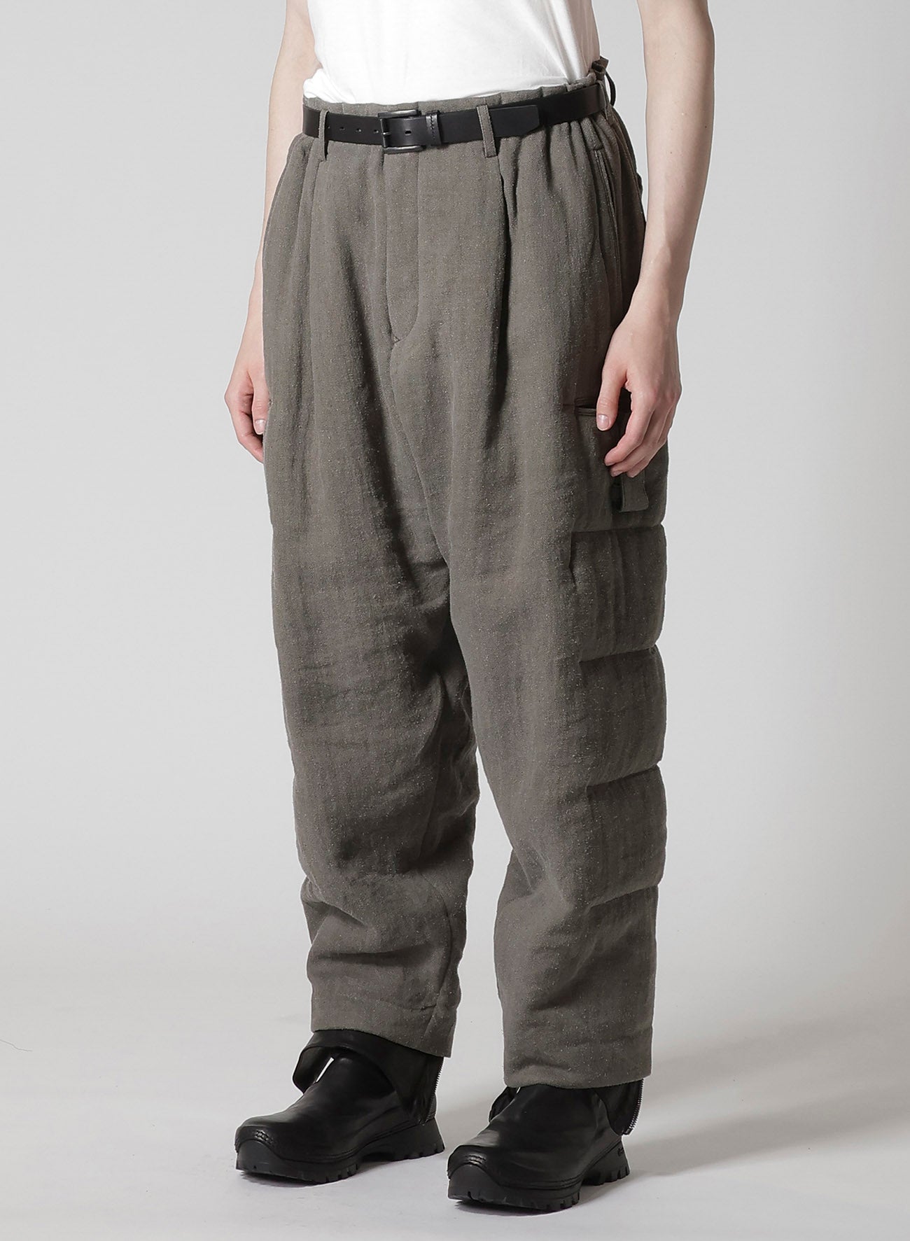 SILK LINEN INKED KNEE TAB PADDED PANTS