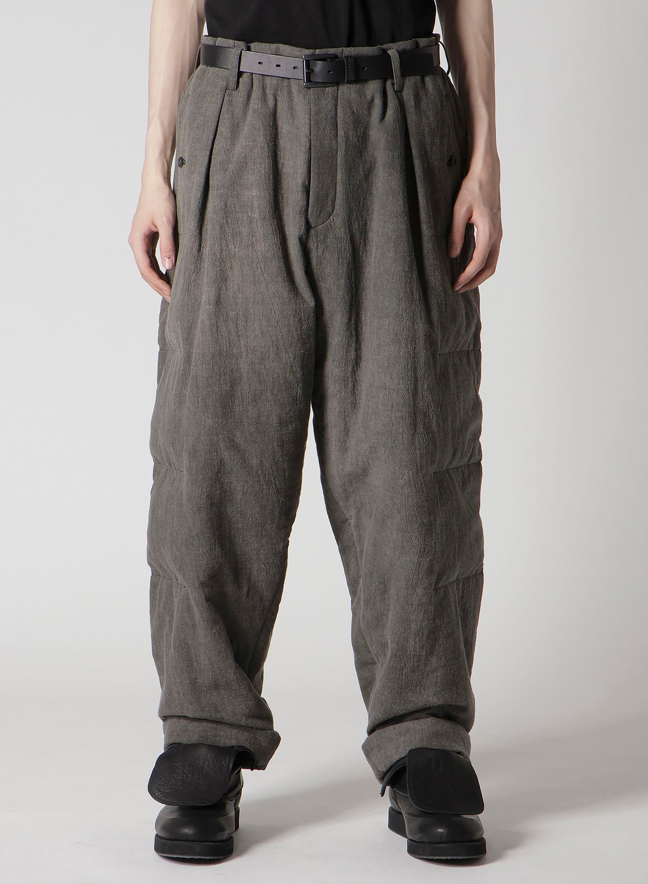 COTTON LINEN SHEETING HORIZONTAL PADDED PANTS