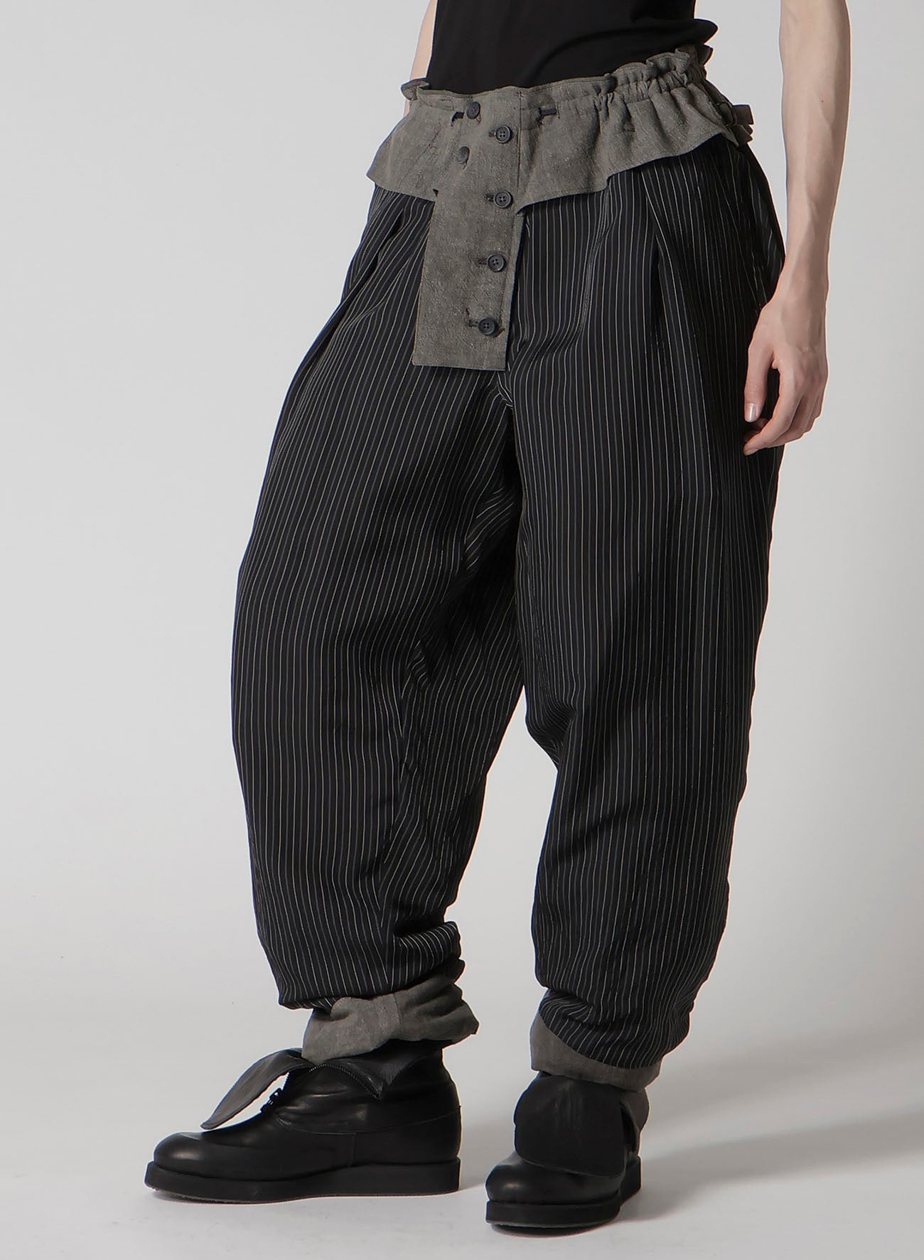 COTTON LINEN SHEETING HORIZONTAL PADDED PANTS
