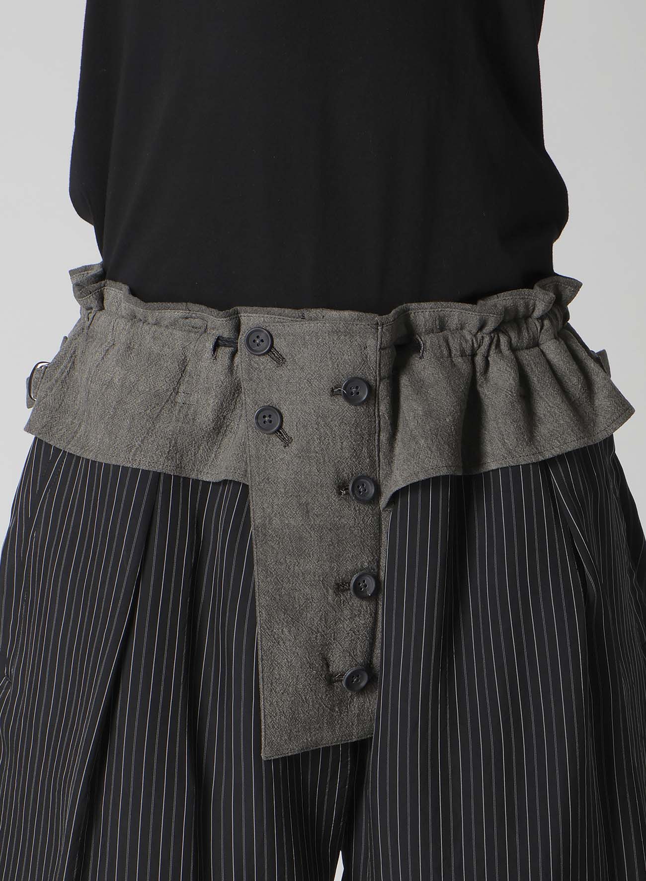 COTTON LINEN SHEETING HORIZONTAL PADDED PANTS