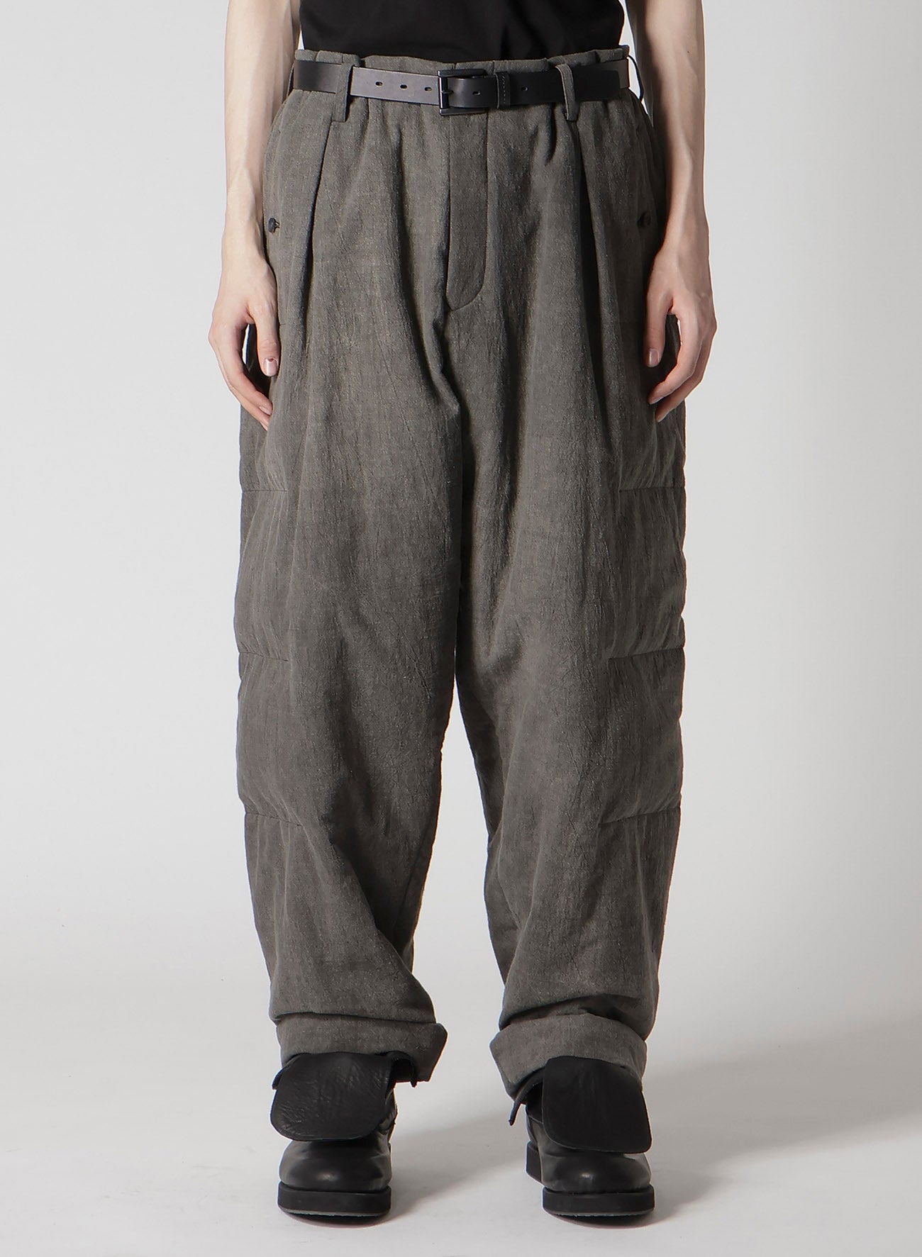 COTTON LINEN SHEETING HORIZONTAL PADDED PANTS
