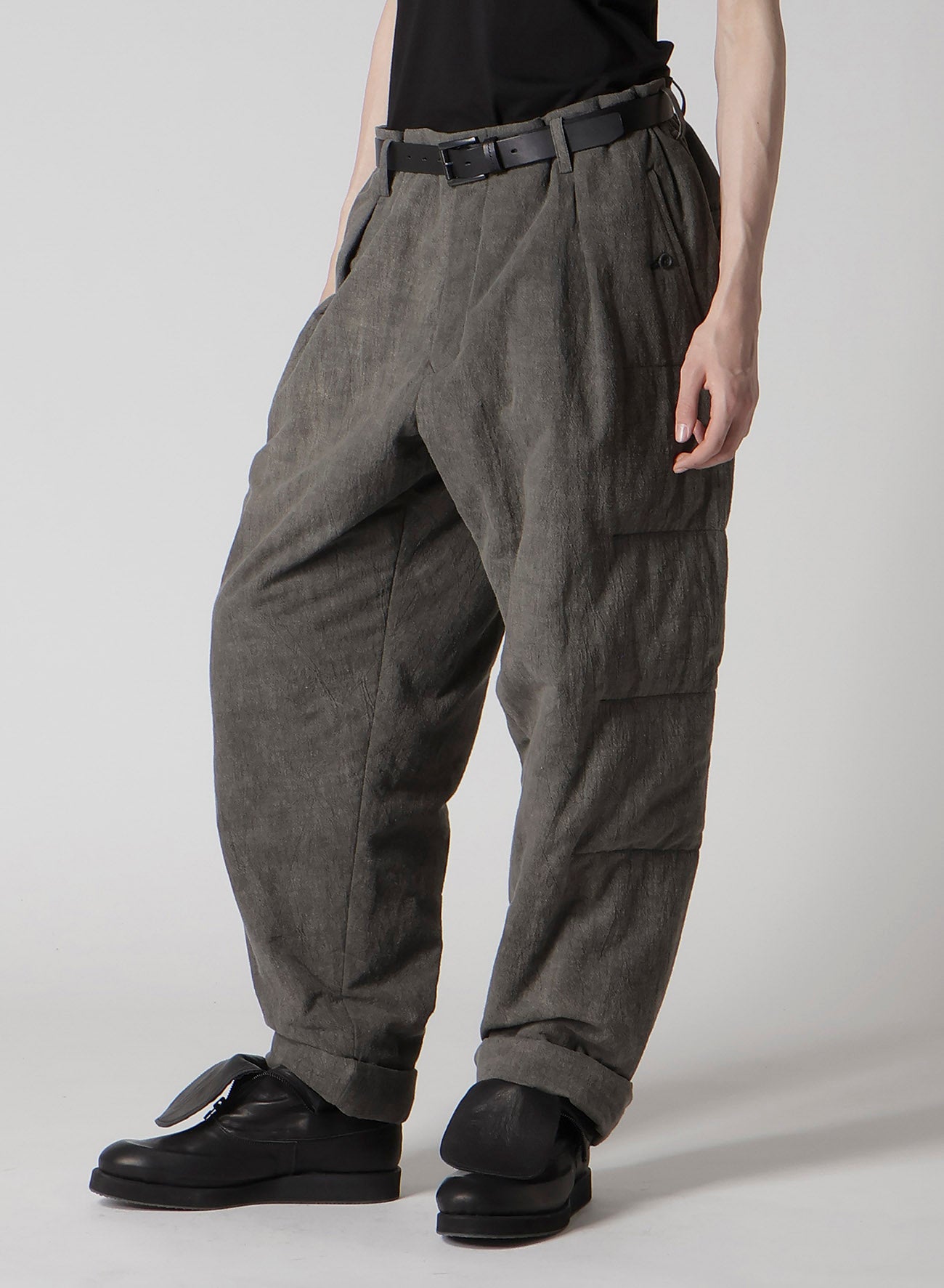 COTTON LINEN SHEETING HORIZONTAL PADDED PANTS