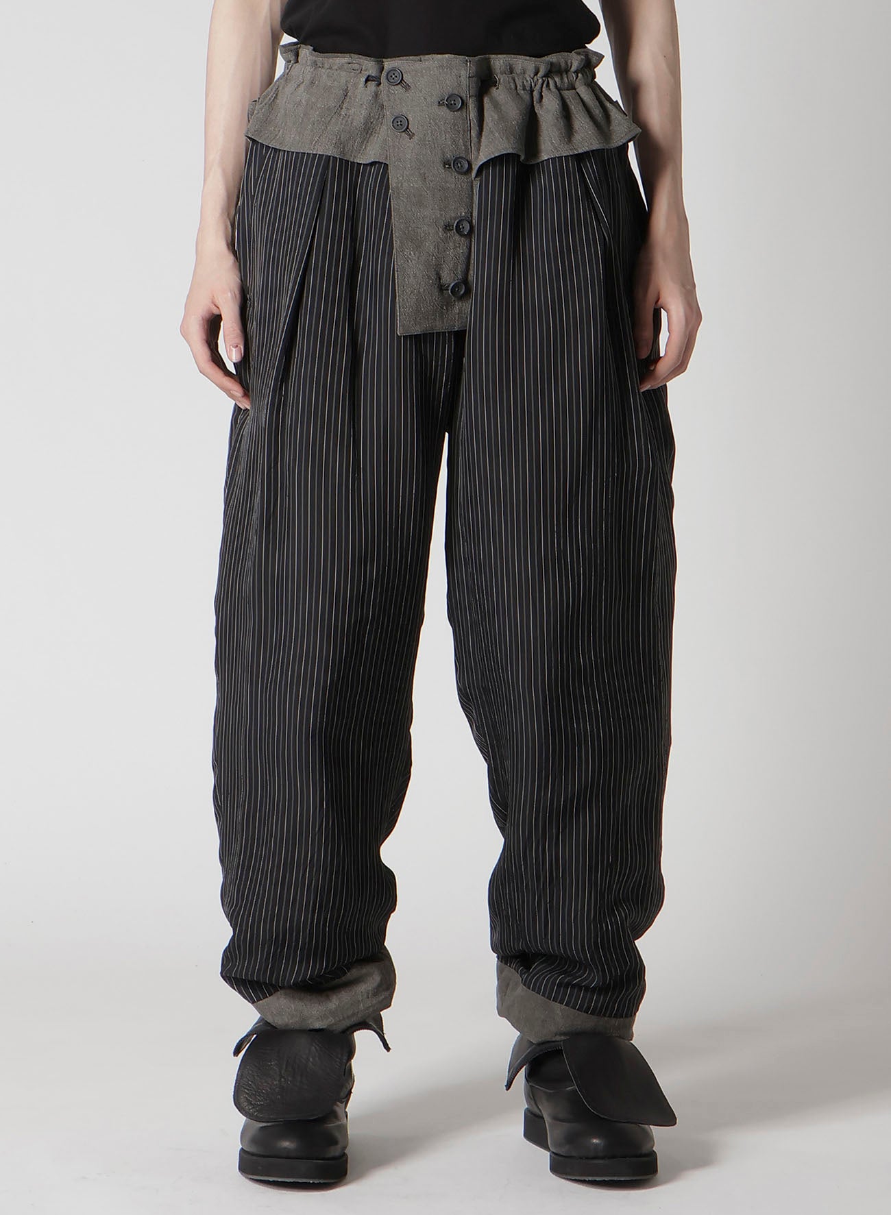COTTON LINEN SHEETING HORIZONTAL PADDED PANTS