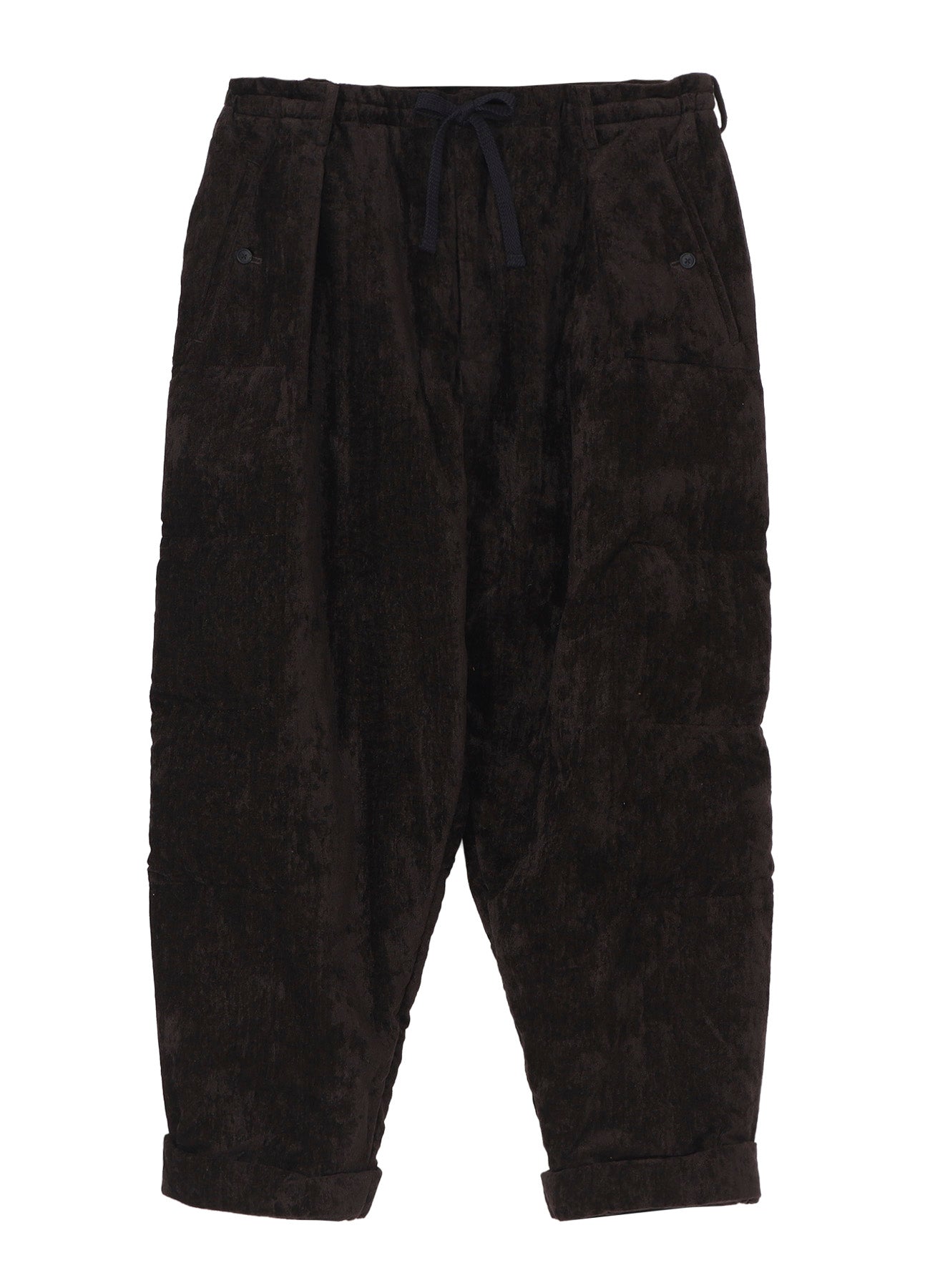LINEN VELVET HORIZONTAL PADDED PANTS