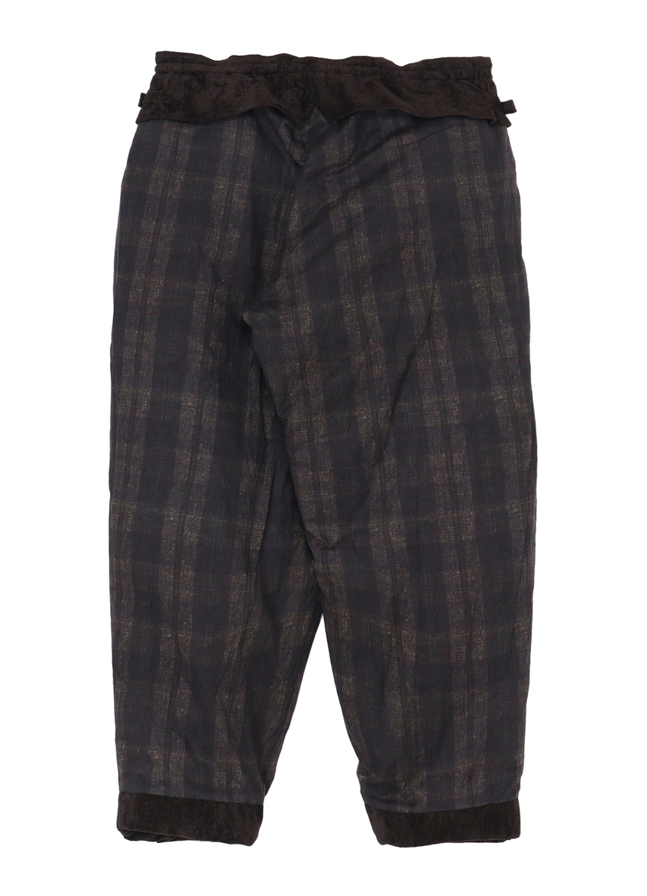 LINEN VELVET HORIZONTAL PADDED PANTS