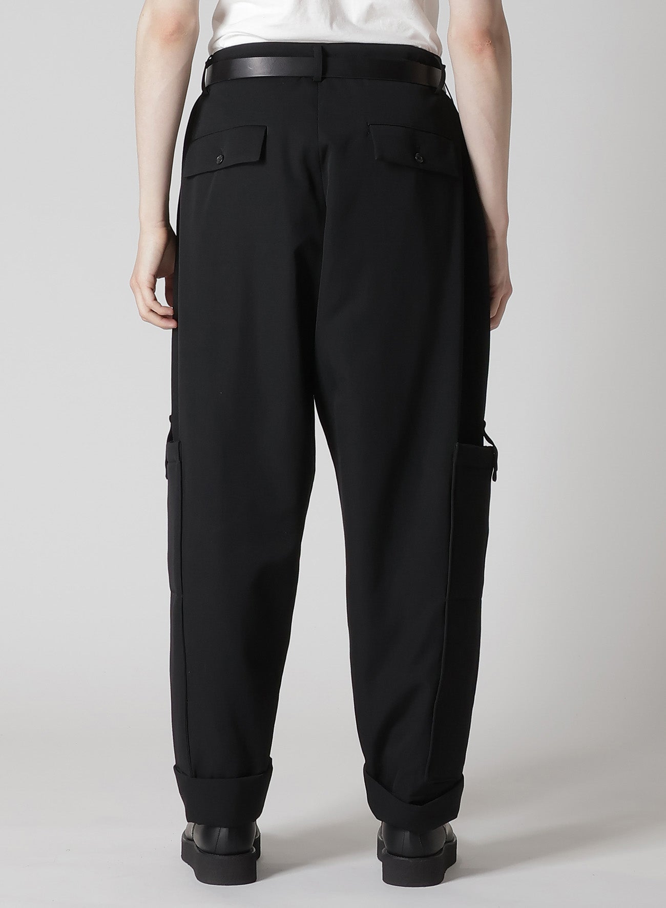 WOOL GABARDINE OUTER POCKET PANTS