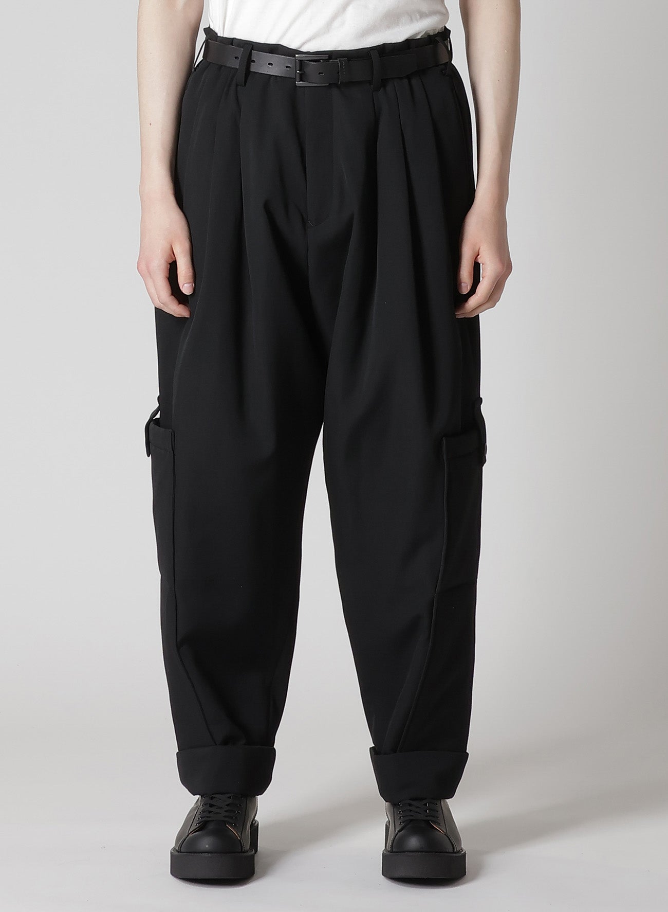 WOOL GABARDINE OUTER POCKET PANTS