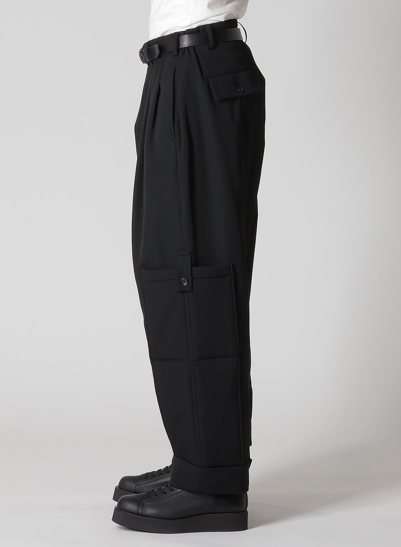 WOOL GABARDINE OUTER POCKET PANTS