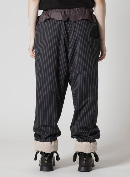 SILK LINEN TWEED GUSSET POCKET PADDED PANTS