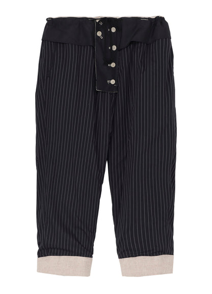 SILK LINEN TWEED GUSSET POCKET PADDED PANTS