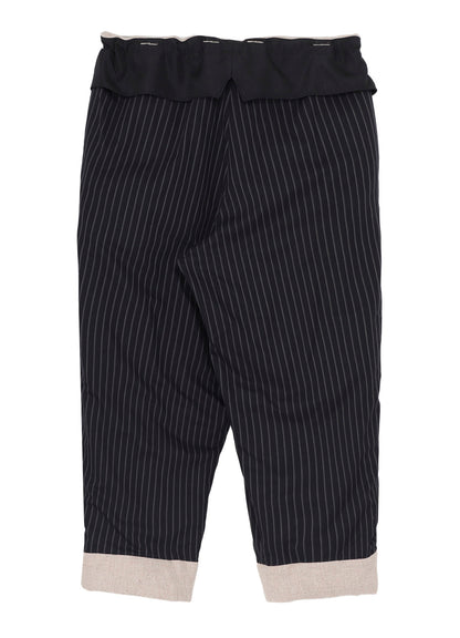 SILK LINEN TWEED GUSSET POCKET PADDED PANTS