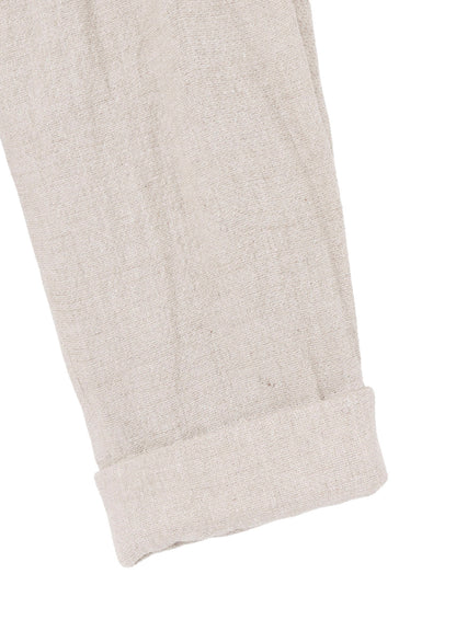 SILK LINEN TWEED GUSSET POCKET PADDED PANTS