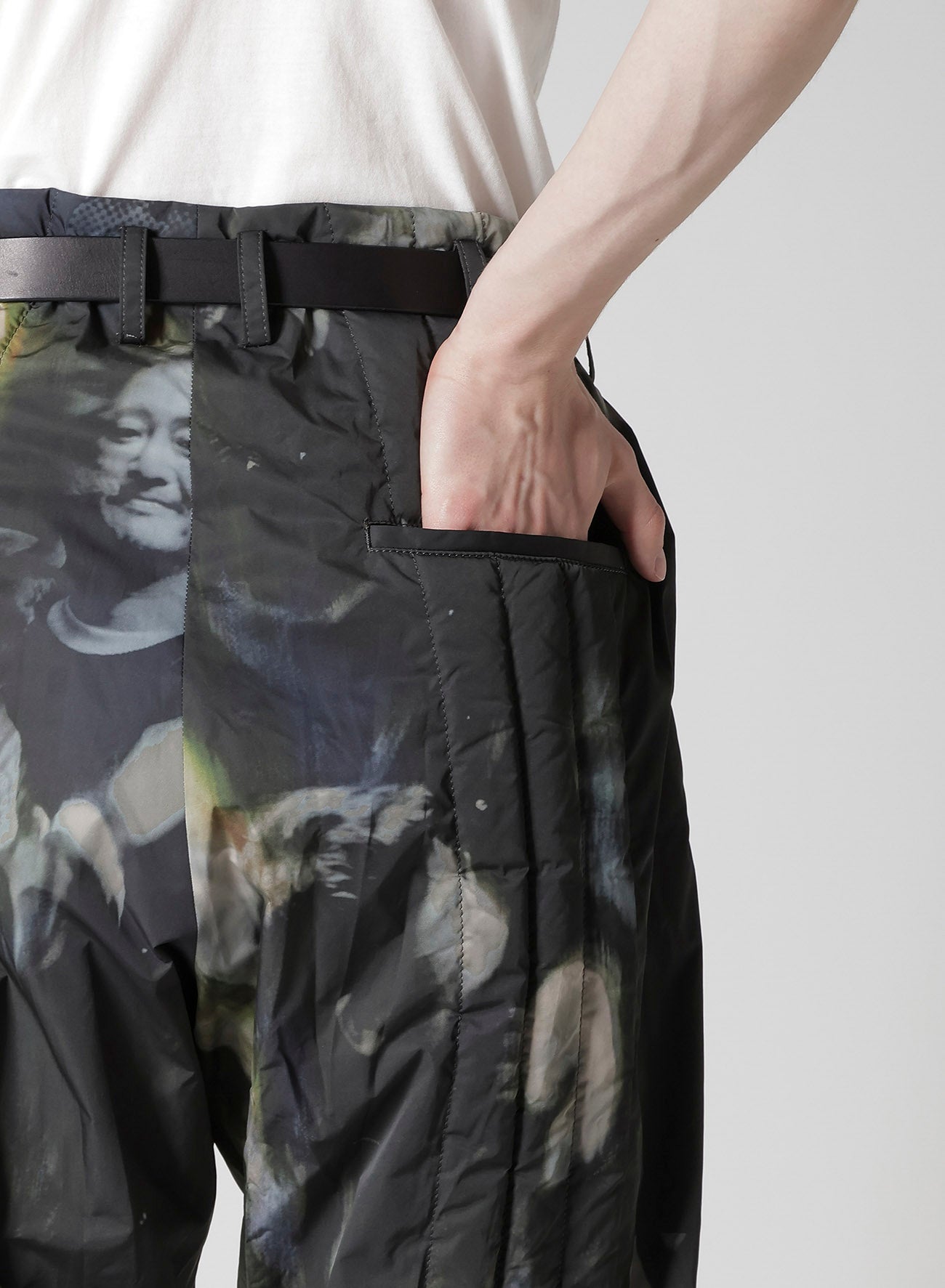 COLOR ADJUSTMENT PRINTED PADDED PANTS