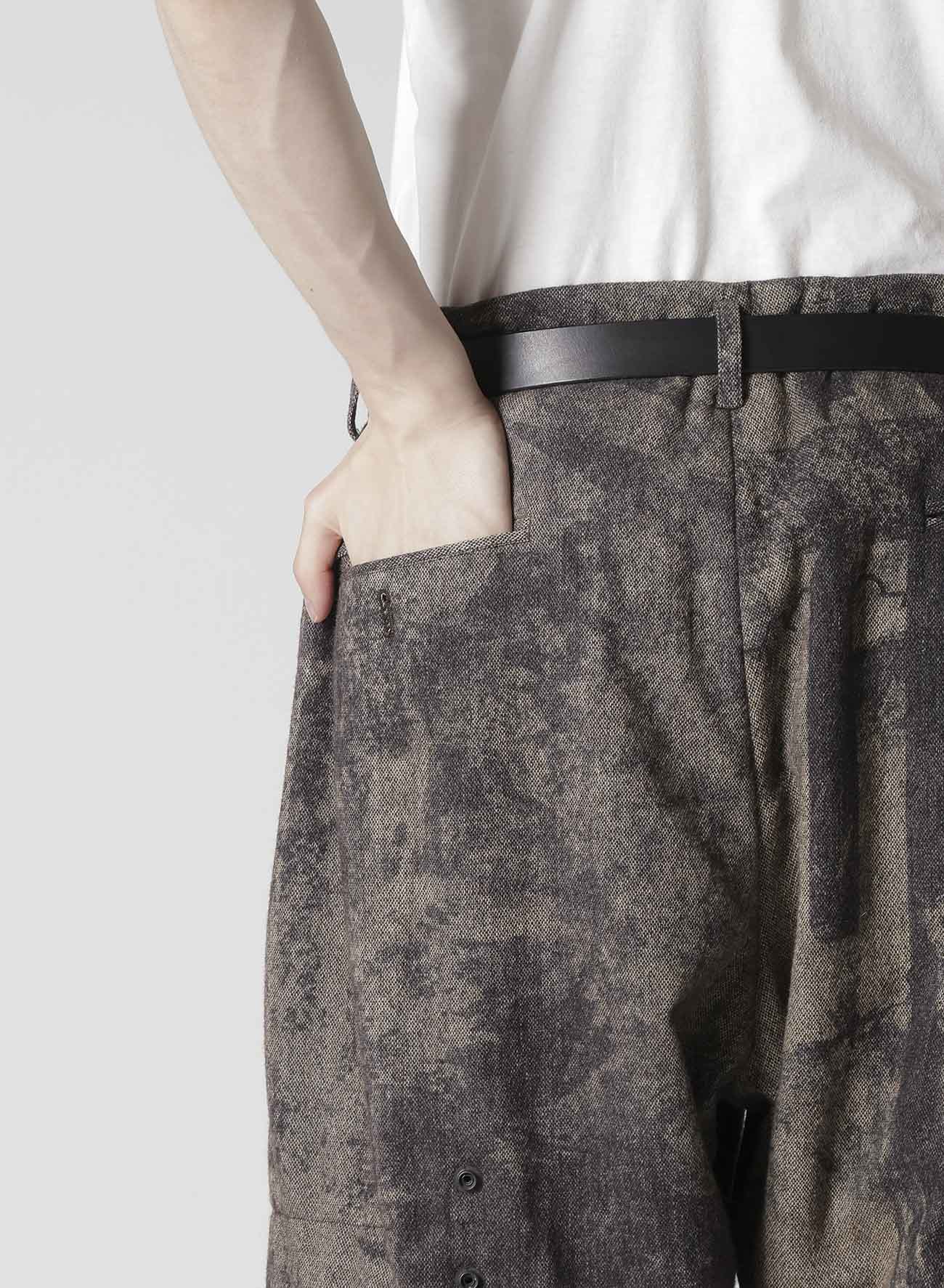 COLLAGE PRINTED HERRINGBONE PANTS