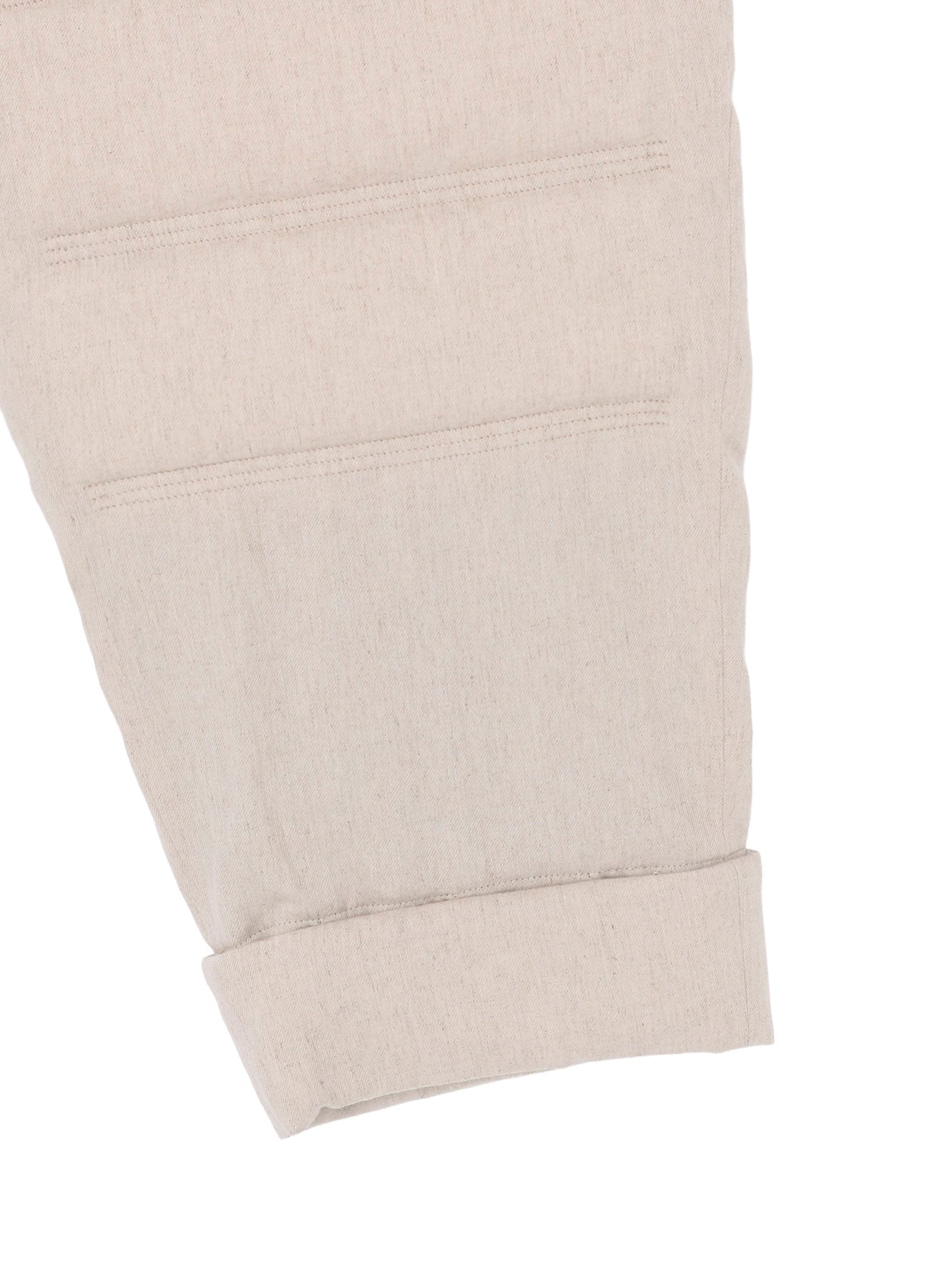 LINEN/COTTON PLAID HORIZONTAL PADDED PANTS