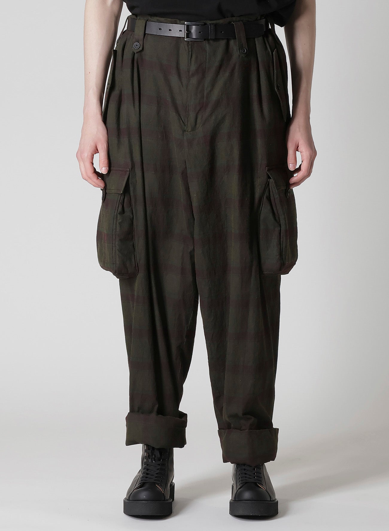 I MADRAS INK-D PLAID GUSSET PKT PANTS