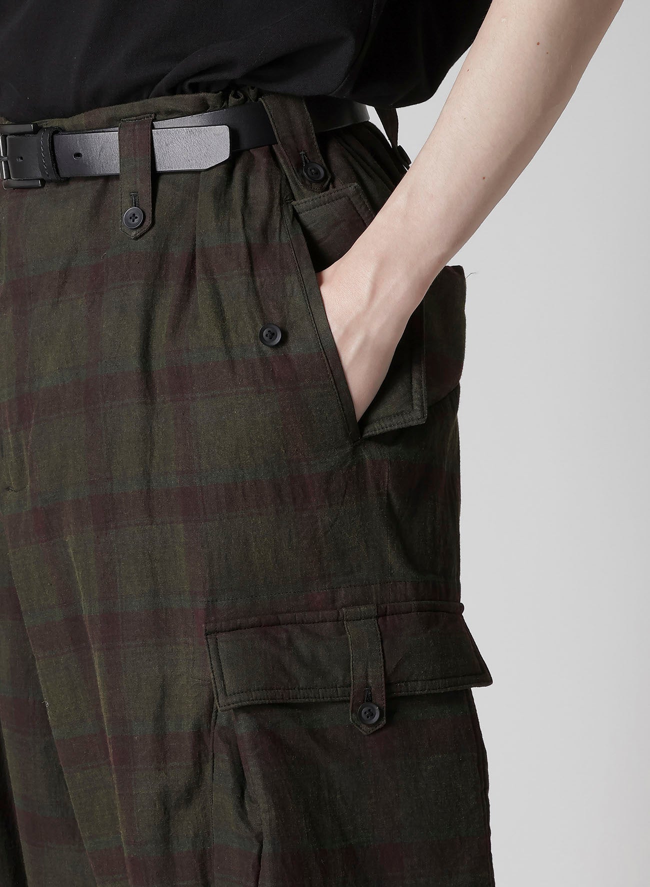 I MADRAS INK-D PLAID GUSSET PKT PANTS