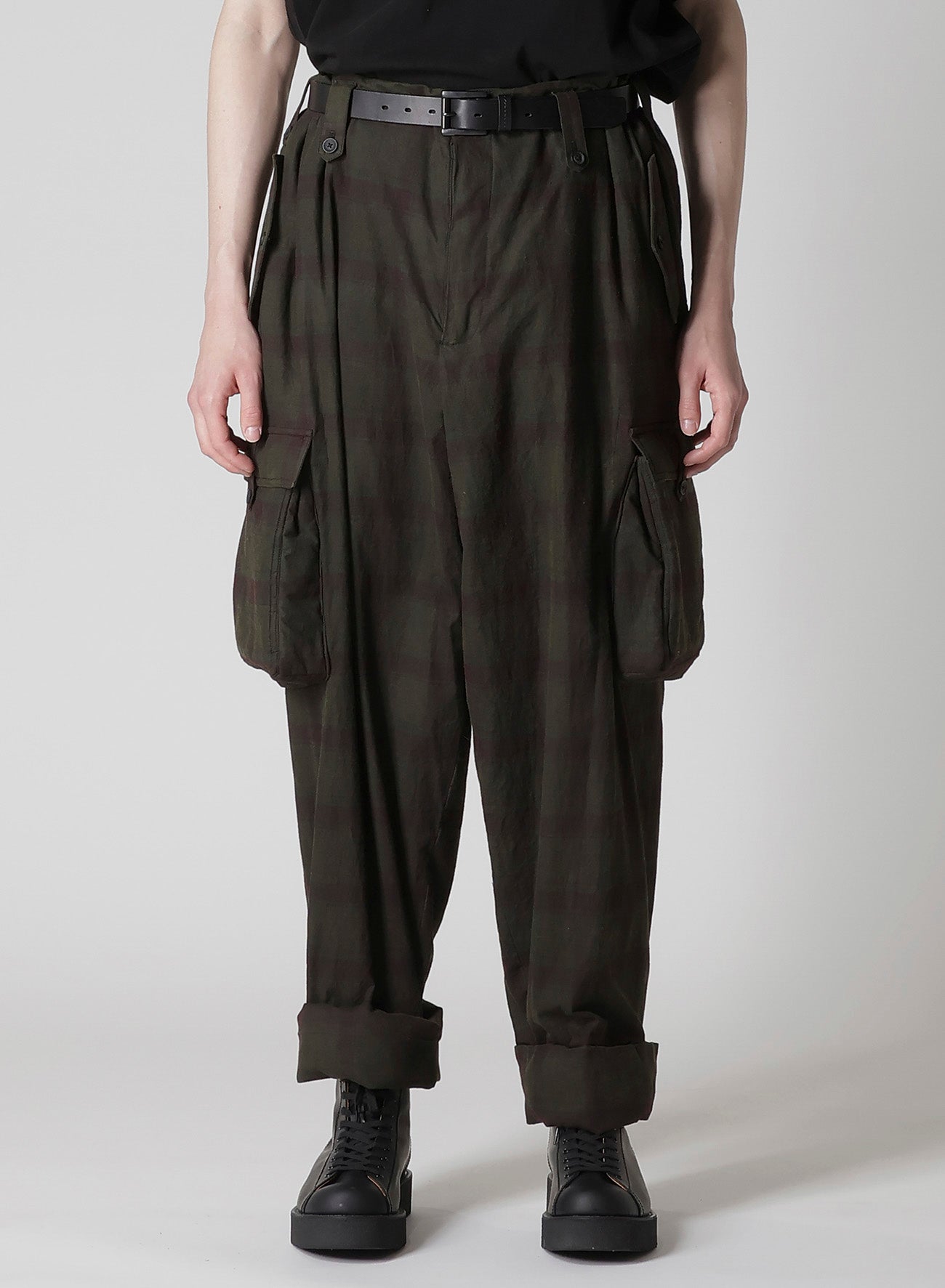 I MADRAS INK-D PLAID GUSSET PKT PANTS
