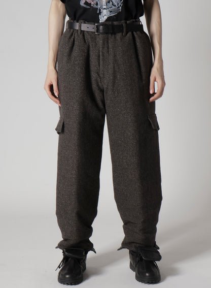 SILK NEP TWEED SIDE POCKET PANTS WITH LINER