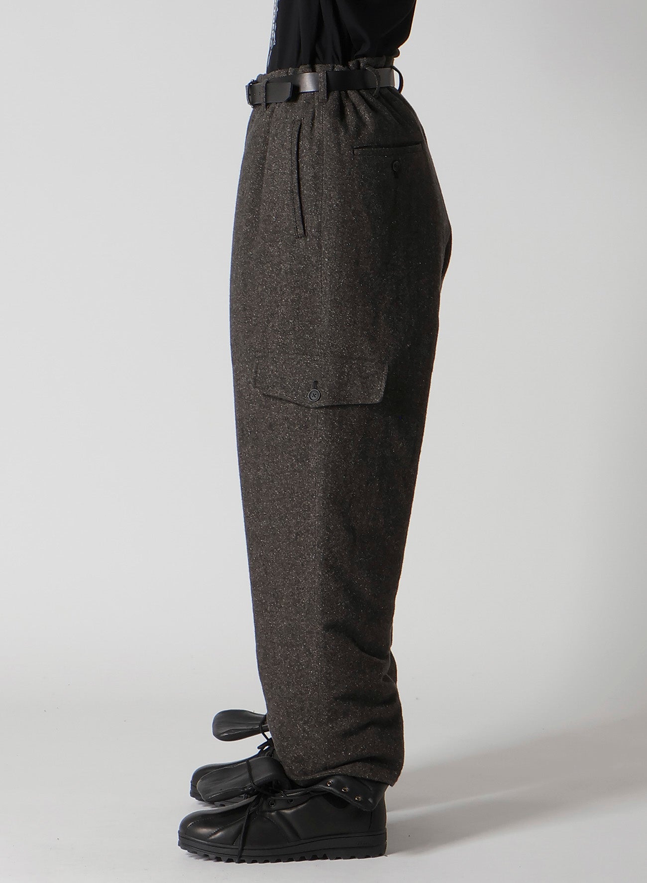 SILK NEP TWEED SIDE POCKET PANTS WITH LINER