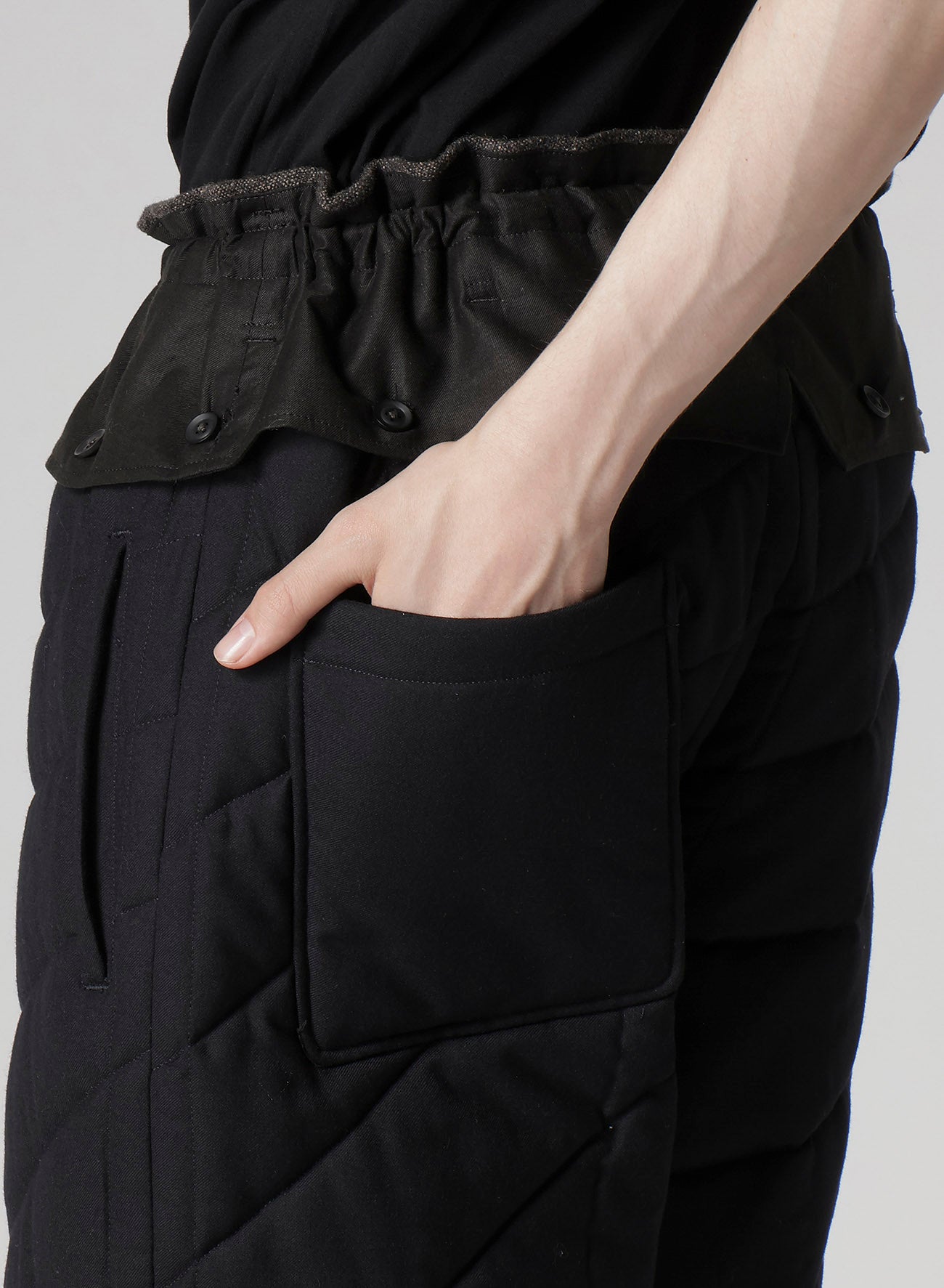 SILK NEP TWEED SIDE POCKET PANTS WITH LINER