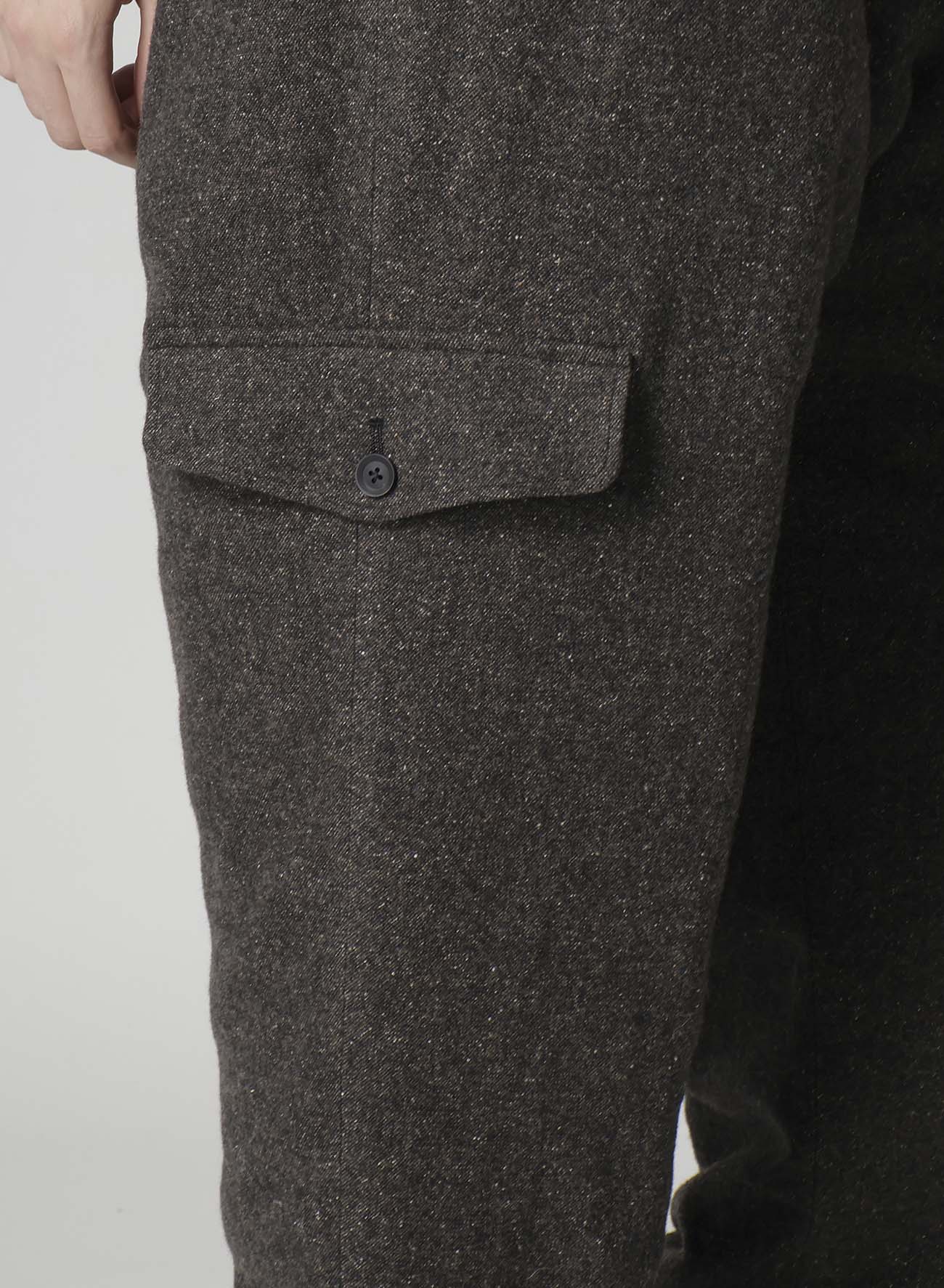 SILK NEP TWEED SIDE POCKET PANTS WITH LINER