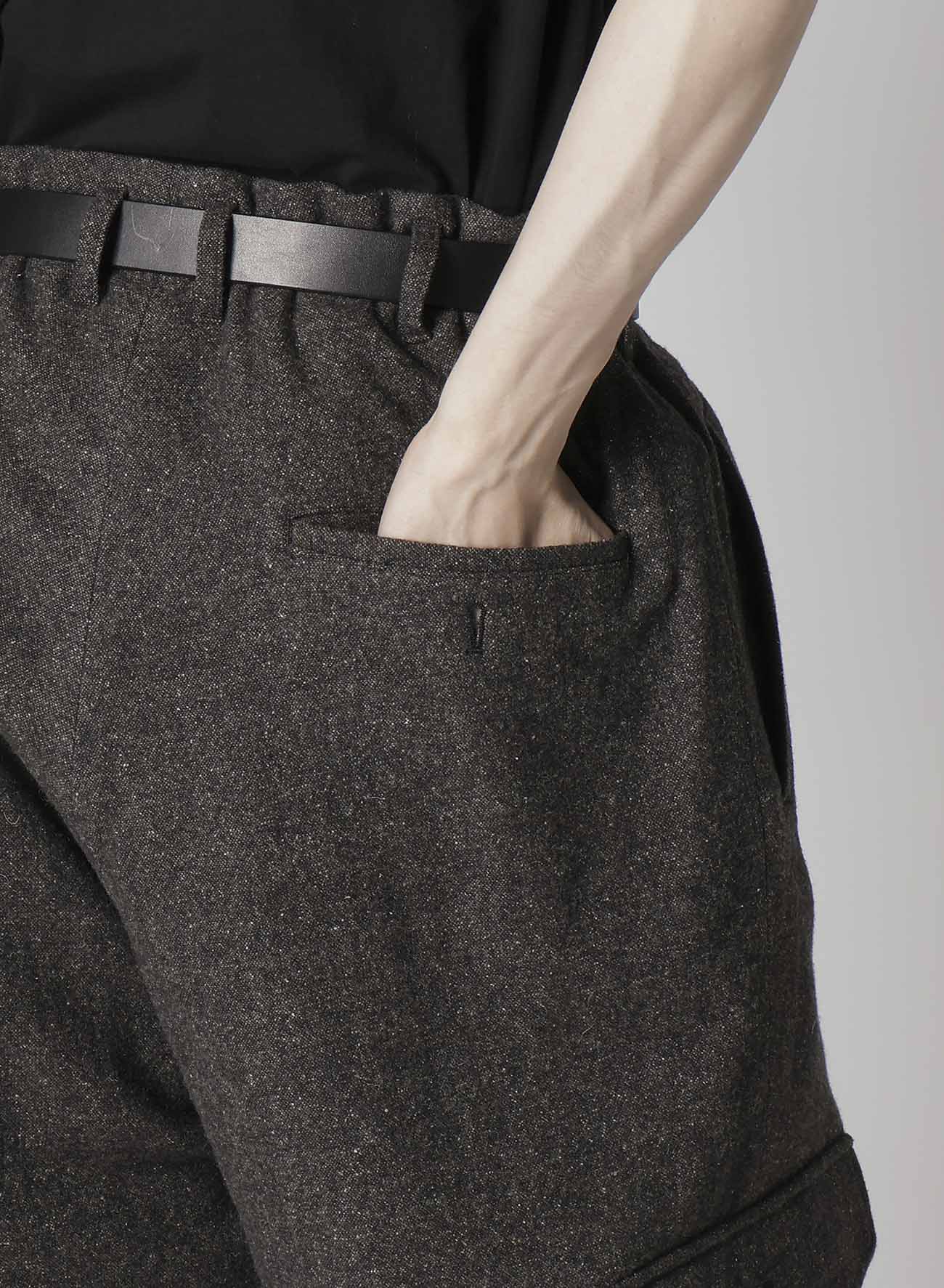 SILK NEP TWEED SIDE POCKET PANTS WITH LINER