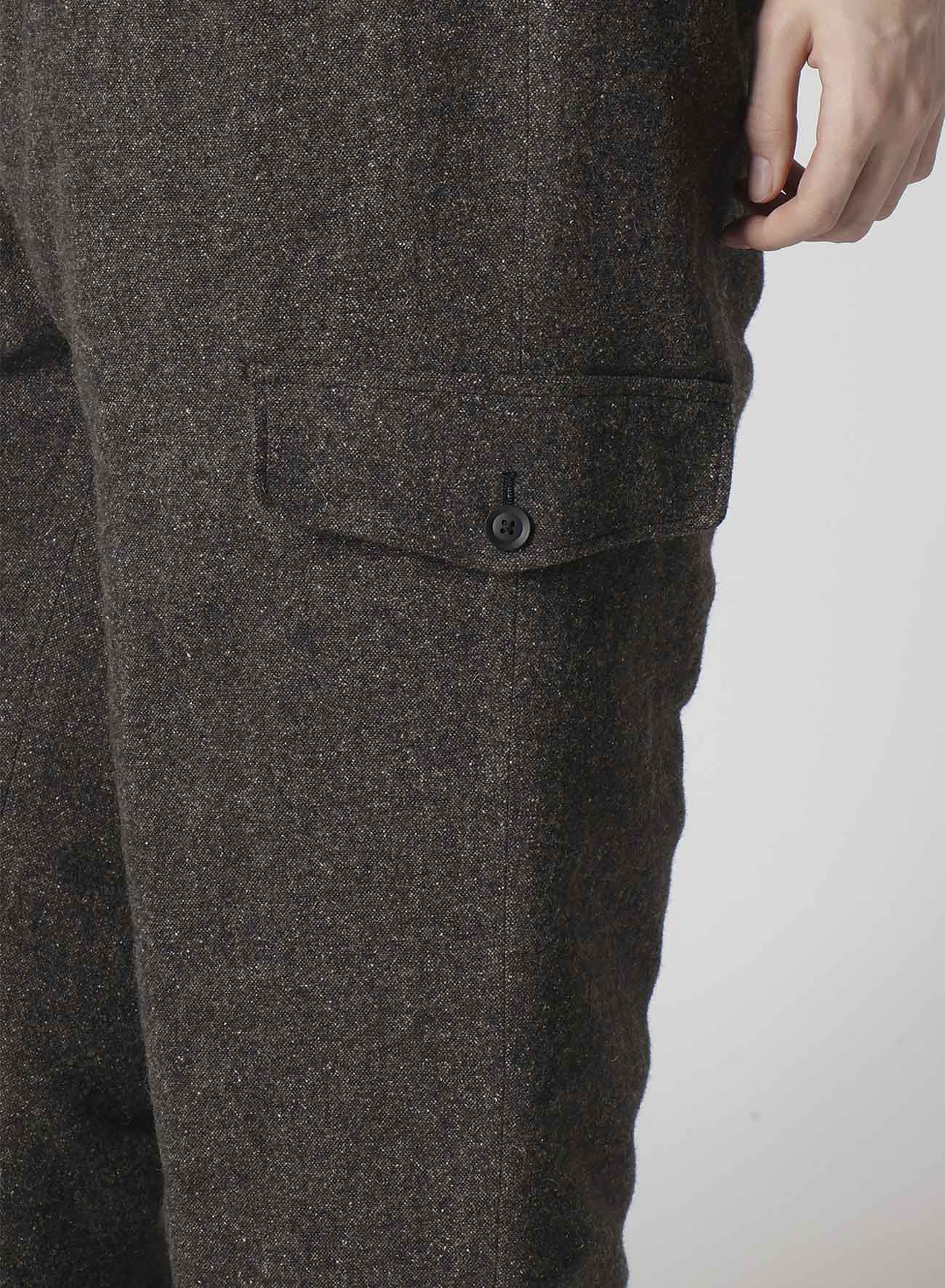 SILK NEP TWEED SIDE POCKET PANTS WITH LINER