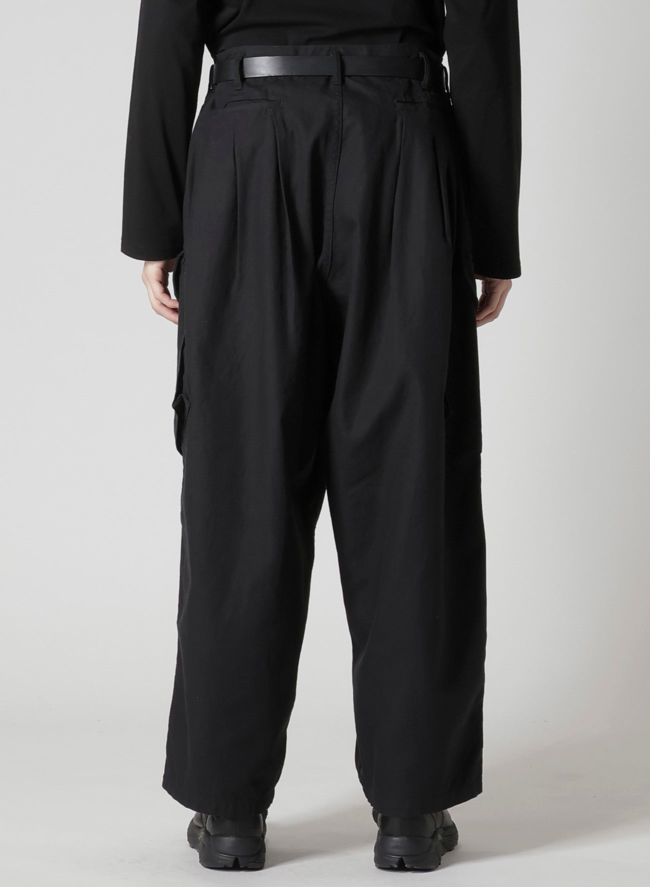 BLACK SCANDAL HERRINGBONE 12TUCK WORK PANTS