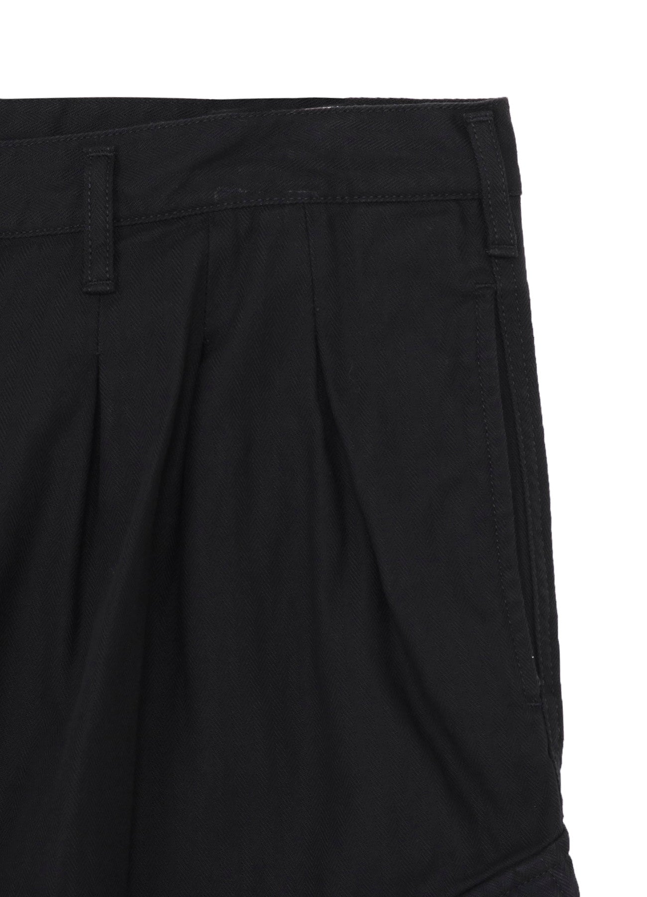 BLACK SCANDAL HERRINGBONE 12TUCK WORK PANTS
